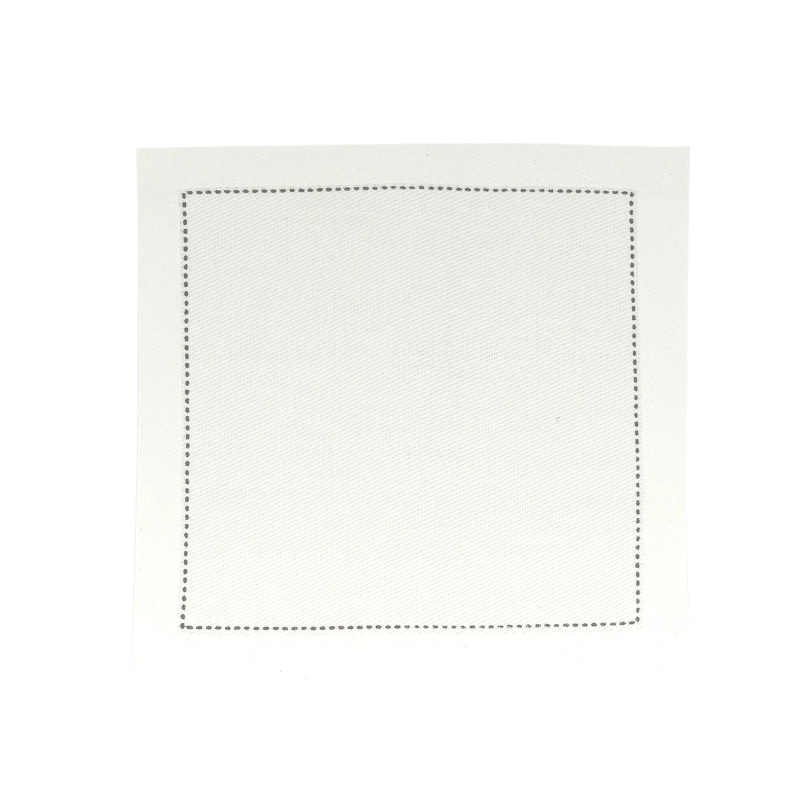 50-Pack Cotton Cocktail Napkins with Black Hemstitched Border White - Disposable 4.5x4.5 Napkins for Events