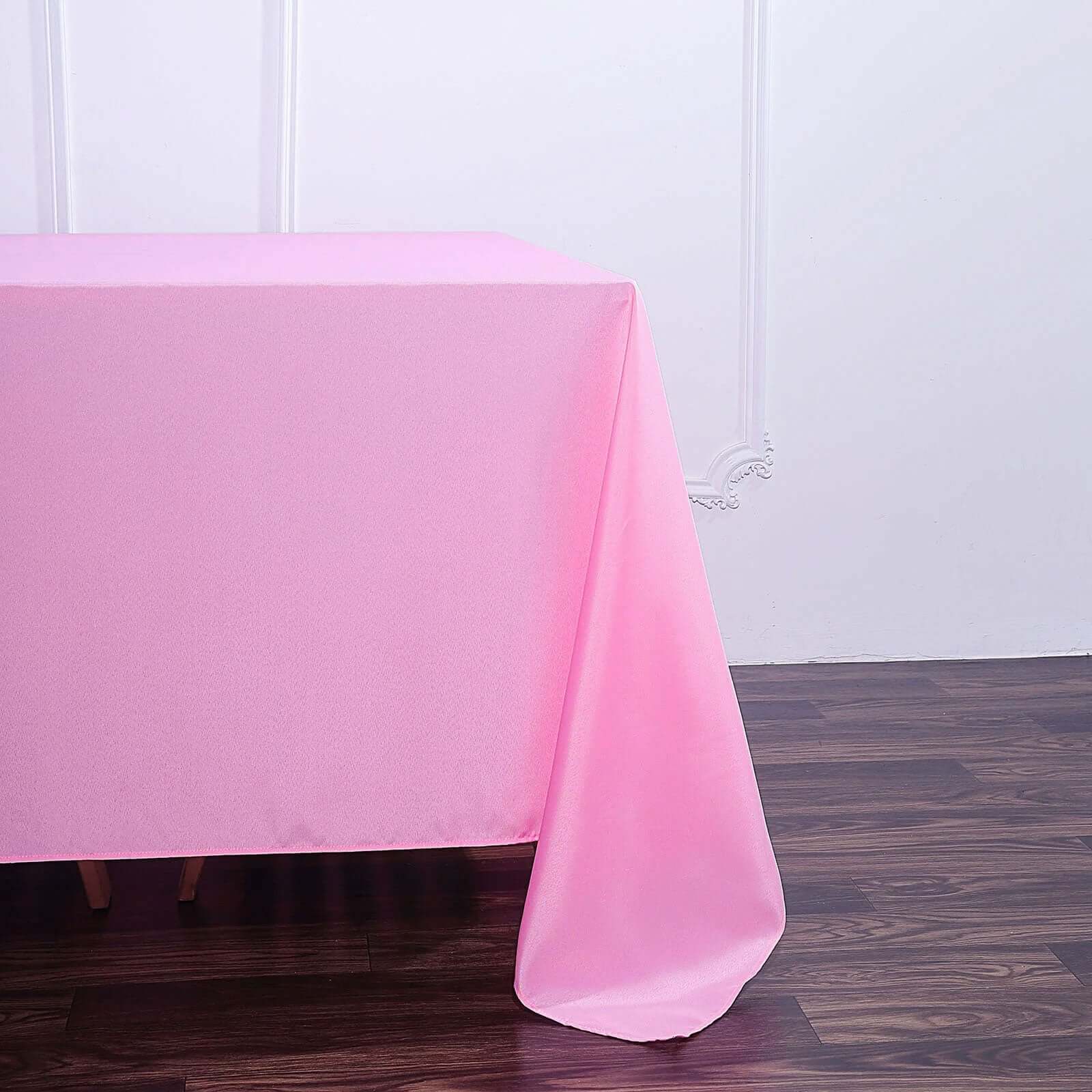 Polyester Square 90x90 Tablecloth Pink - Wrinkle-Resistant & Durable Table Cover