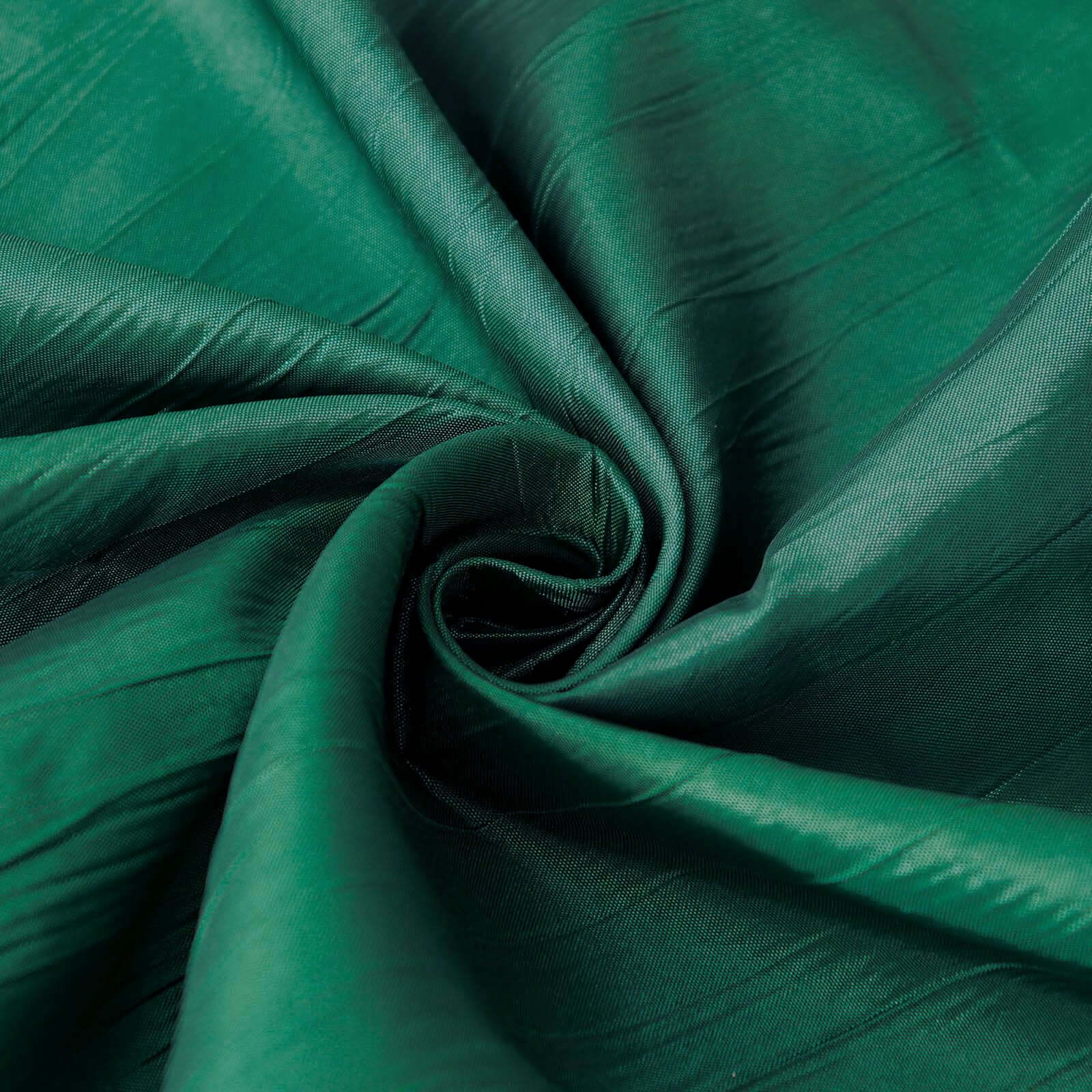 Taffeta 72x72 Table Overlay Square Tablecloth Hunter Emerald Green - Accordion Crinkle Table Cover