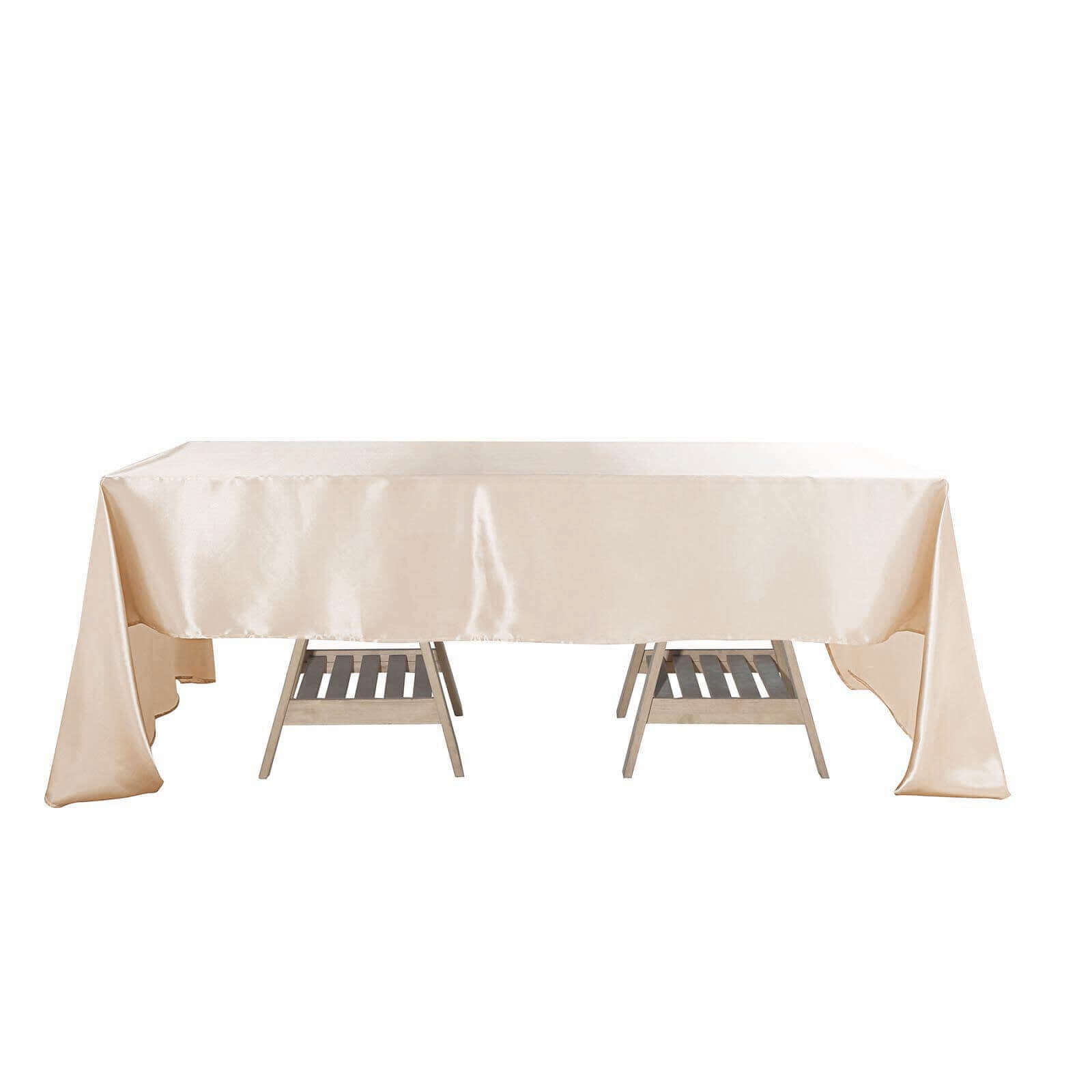 Satin Rectangular 60x126 Tablecloth Beige - Smooth and Lustrous Table Cover