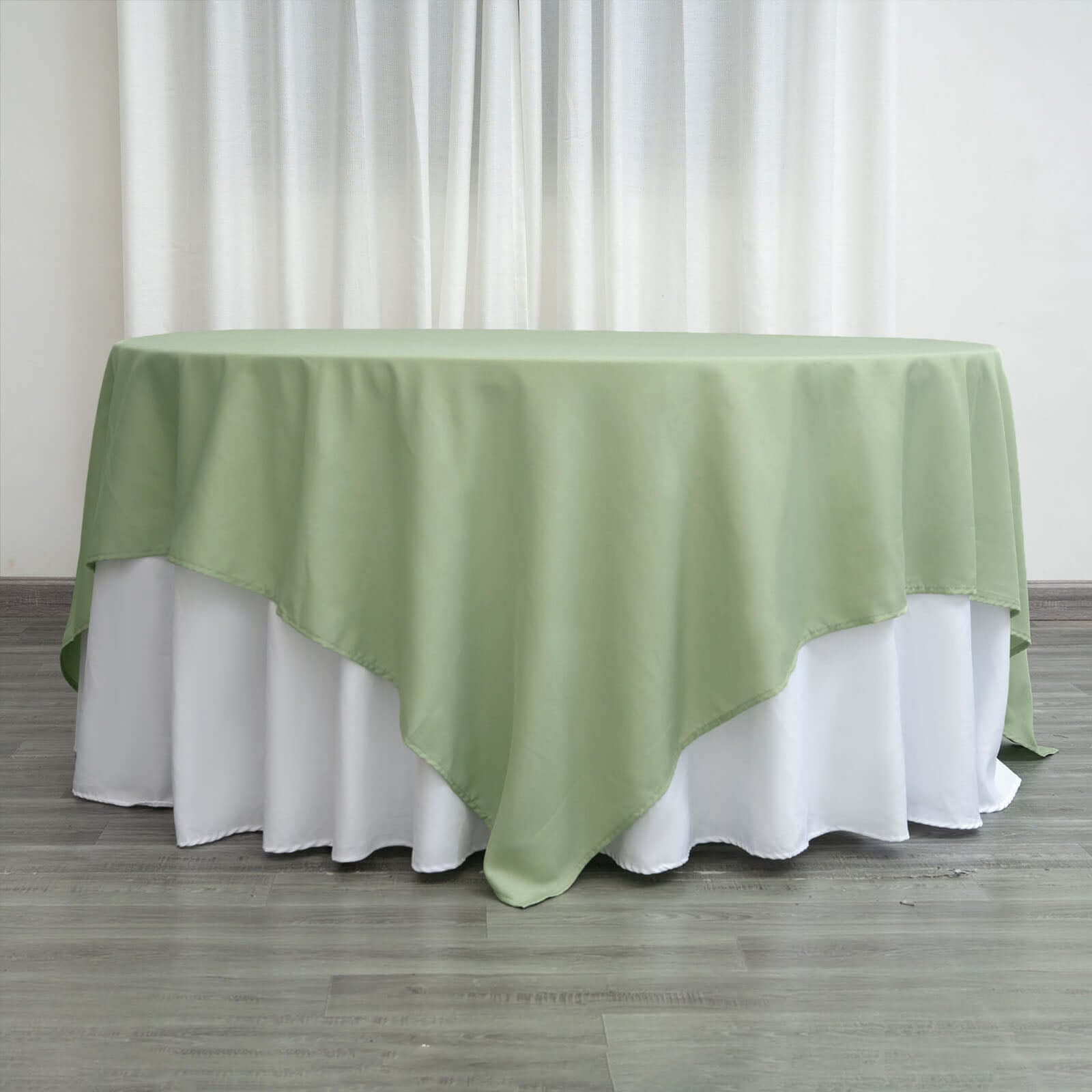 Polyester Square 90x90 Tablecloth Sage Green - Wrinkle-Resistant & Durable Table Cover