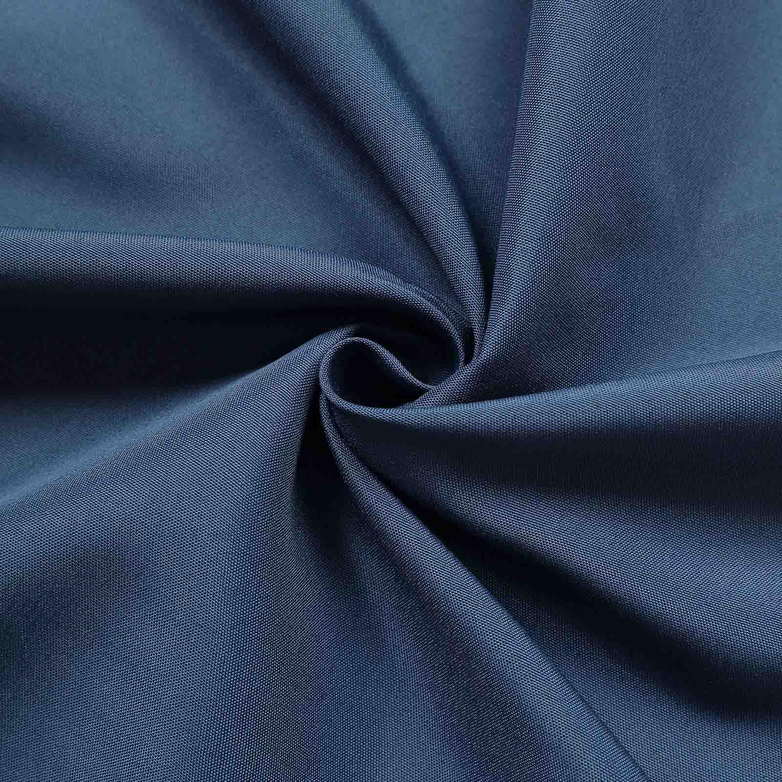 2 Pack Navy Blue Polyester Event Curtain Drapes, 10ftx8ft Backdrop Event Panels With Rod Pockets 130 GSM