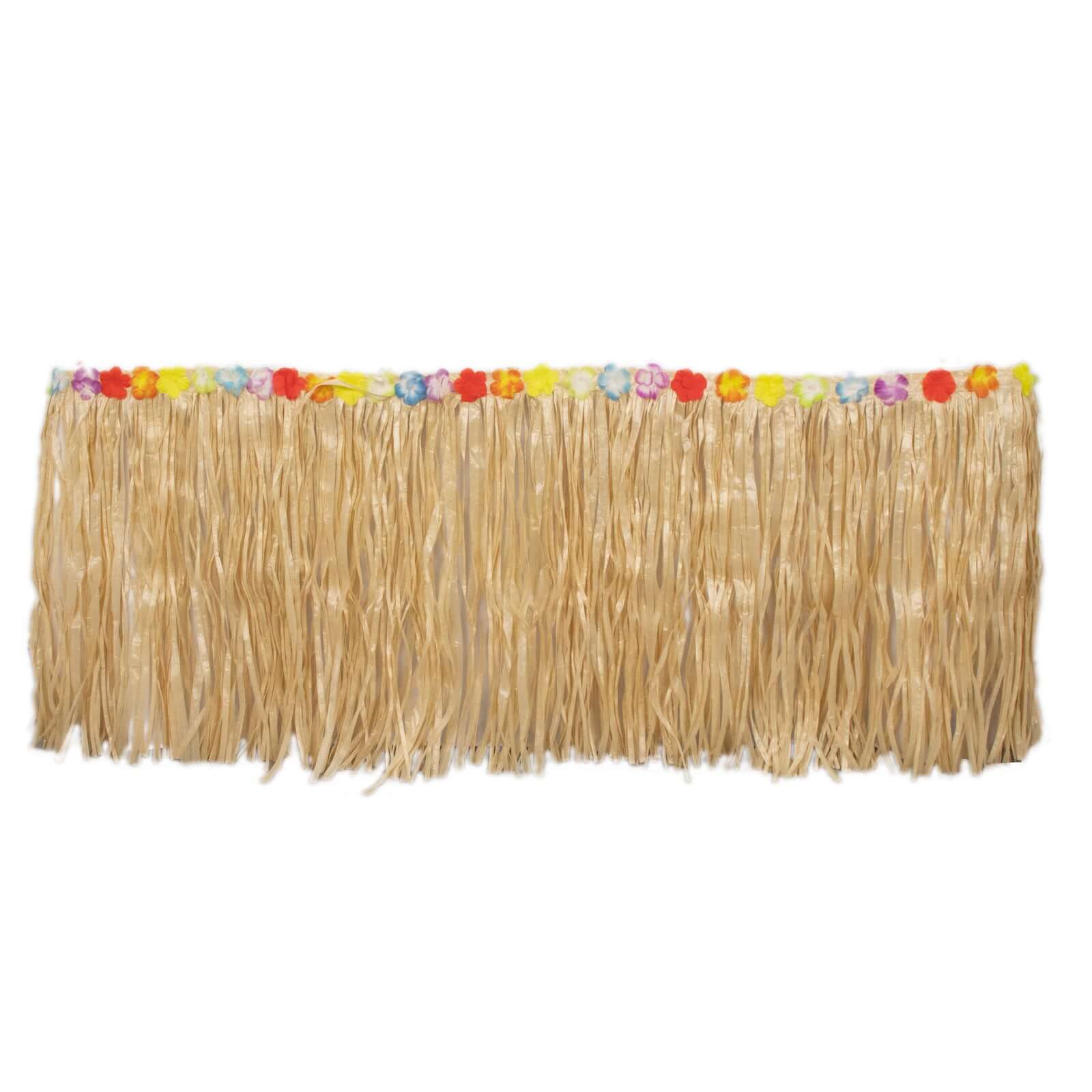 Raffia Grass Table Skirt Natural - Rustic Skirt for Hawaiian Party Decor 9ft