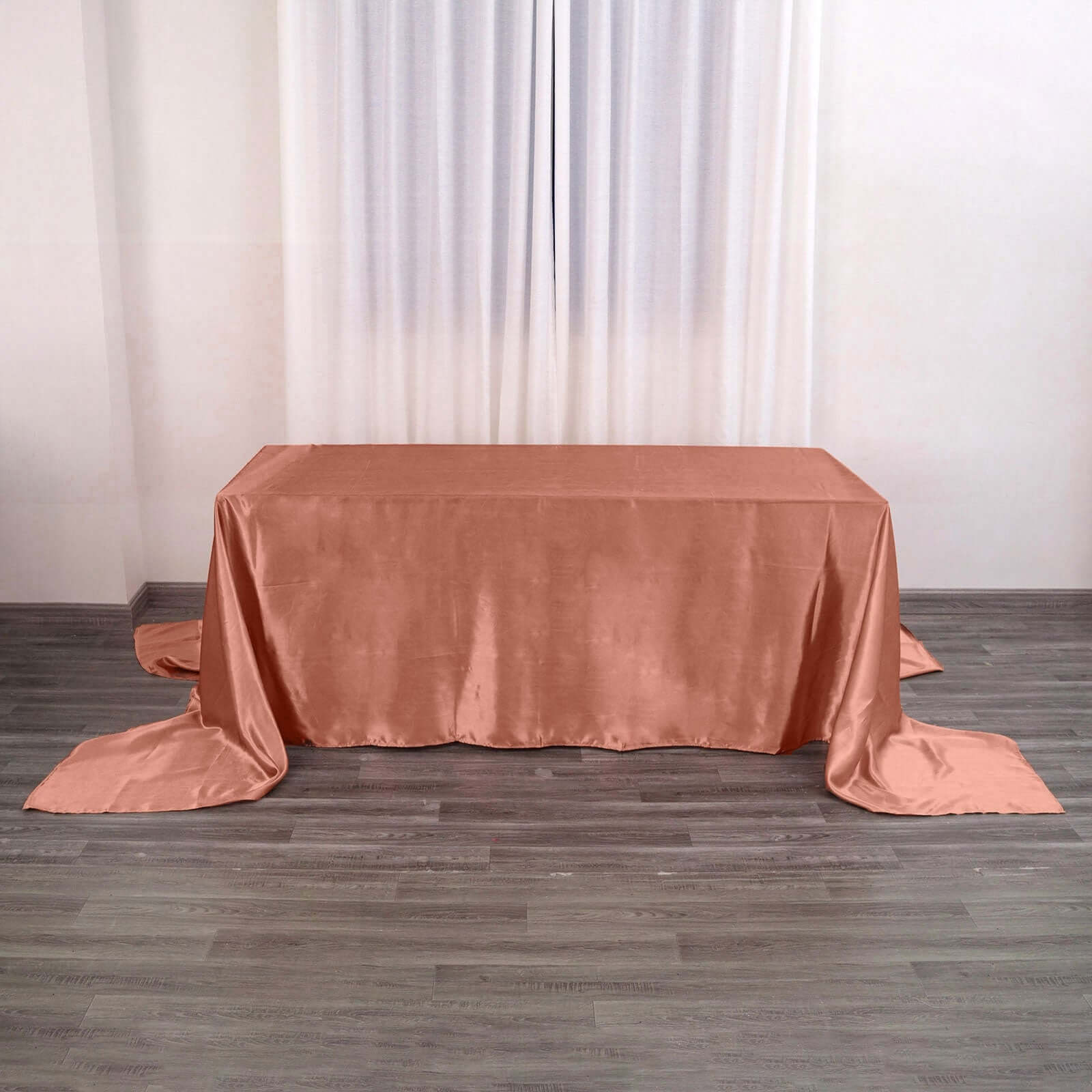Satin Rectangular 90x156 Tablecloth Terracotta (Rust) - Seamless Table Cover