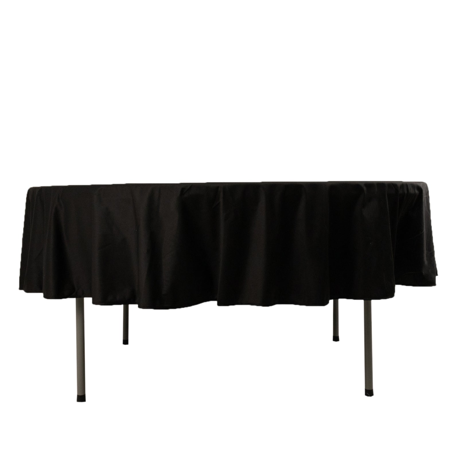 Premium Scuba Round 90 Tablecloth Black - Wrinkle Free & Stain Resistant Table Cover for Weddings and Banquets