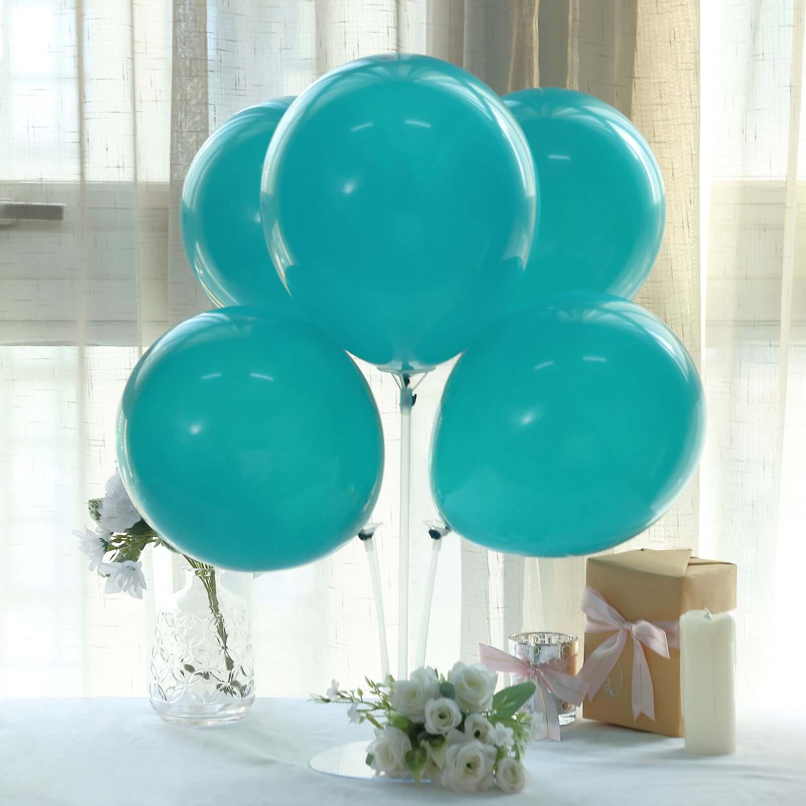 25 Pack 12 Matte Pastel Peacock Teal Helium Air Latex Party Balloons