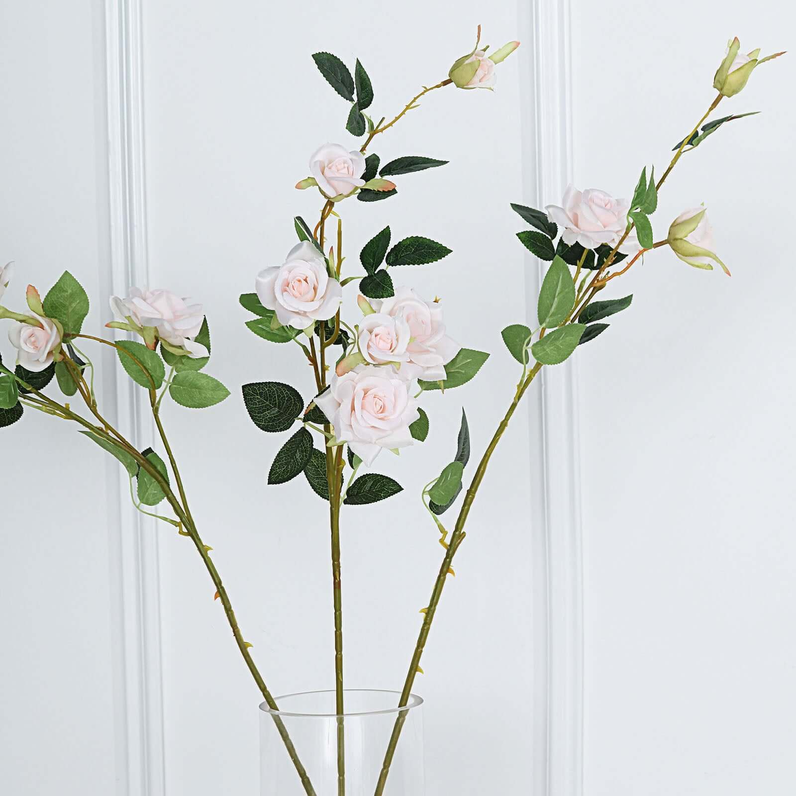 2 Stems 38 Tall Blush Artificial Silk Rose Flower Bouquet