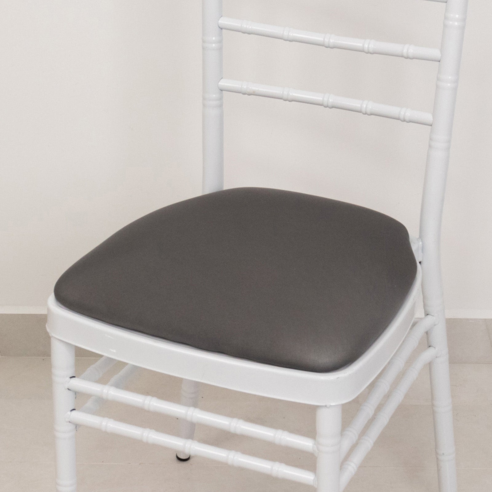 5 Pack Spandex Seat Pad Slipcovers for Chiavari Chairs Charcoal Gray - Washable Stretch Fitted Design for Dining Chairs