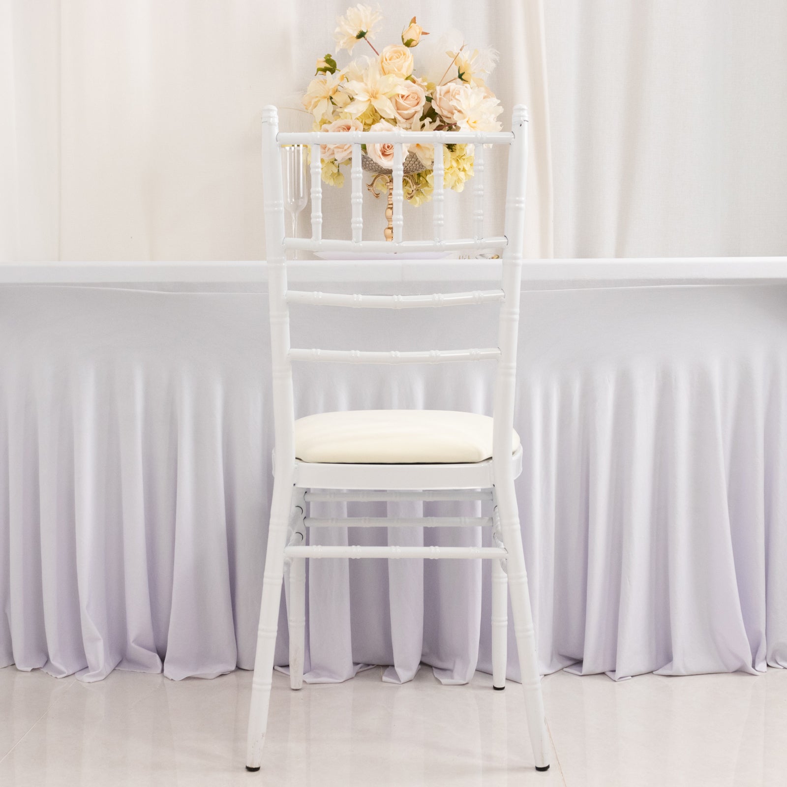 5 Pack Spandex Seat Pad Slipcovers for Chiavari Chairs Ivory - Washable Stretch Fitted Design for Dining Chairs