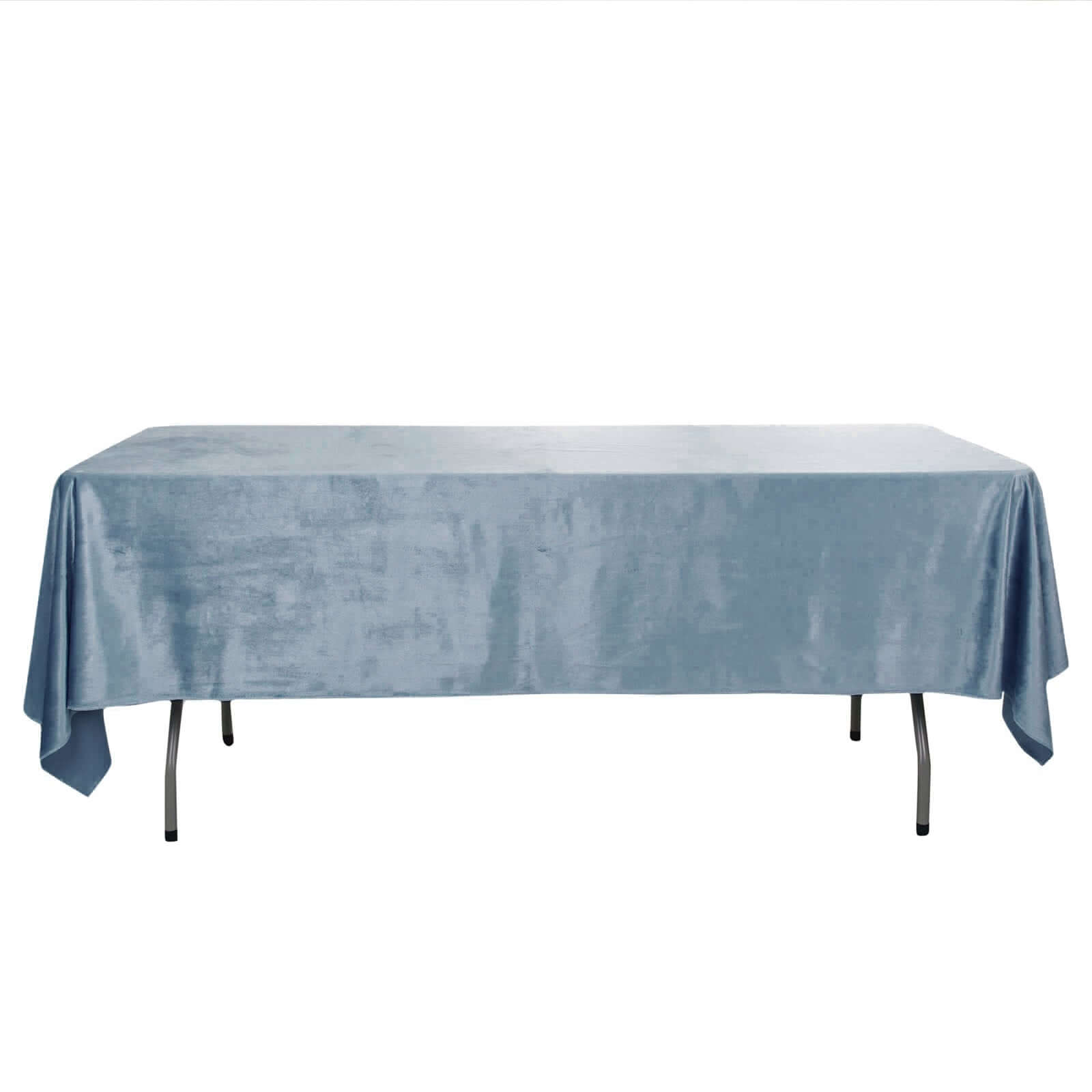 Premium Velvet 60x102 Rectangle Tablecloth Dusty Blue - Reusable & Soft Table Cover