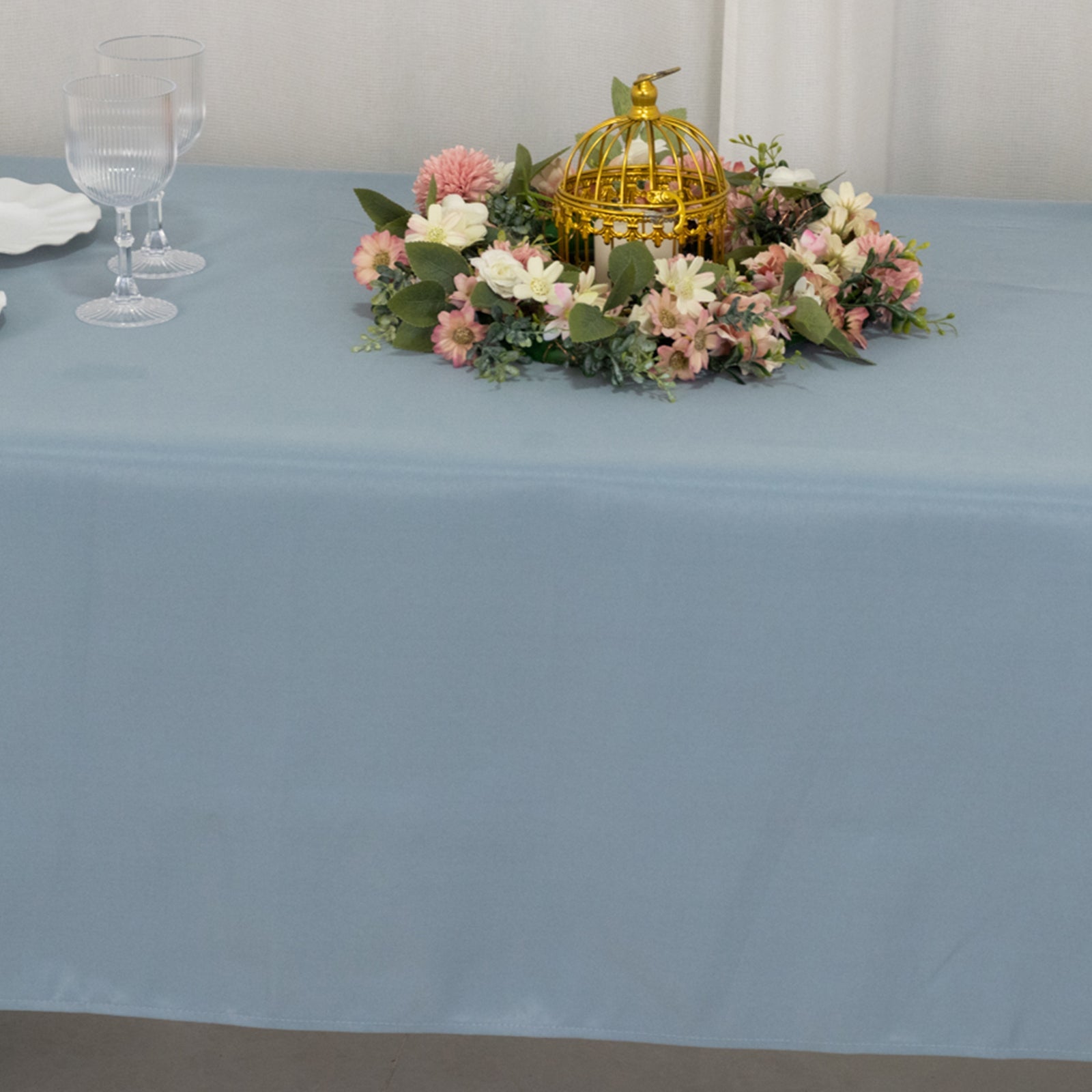 Premium Polyester 60x126 Rectangle Tablecloth Dusty Blue - Stain-Resistant 220GSM Finish Table Cover