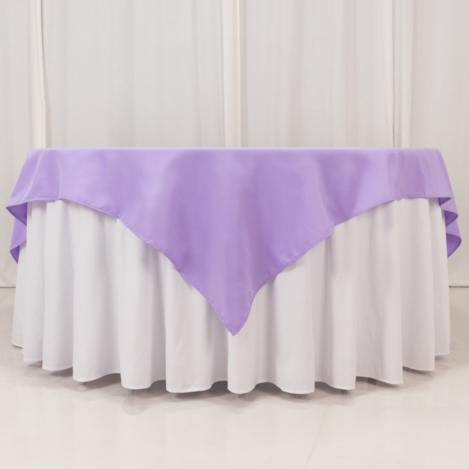 Premium Polyester 70x70 Table Overlay Square Tablecloth Lavender Lilac 220GSM Wrinkle-Resistant Table Cover