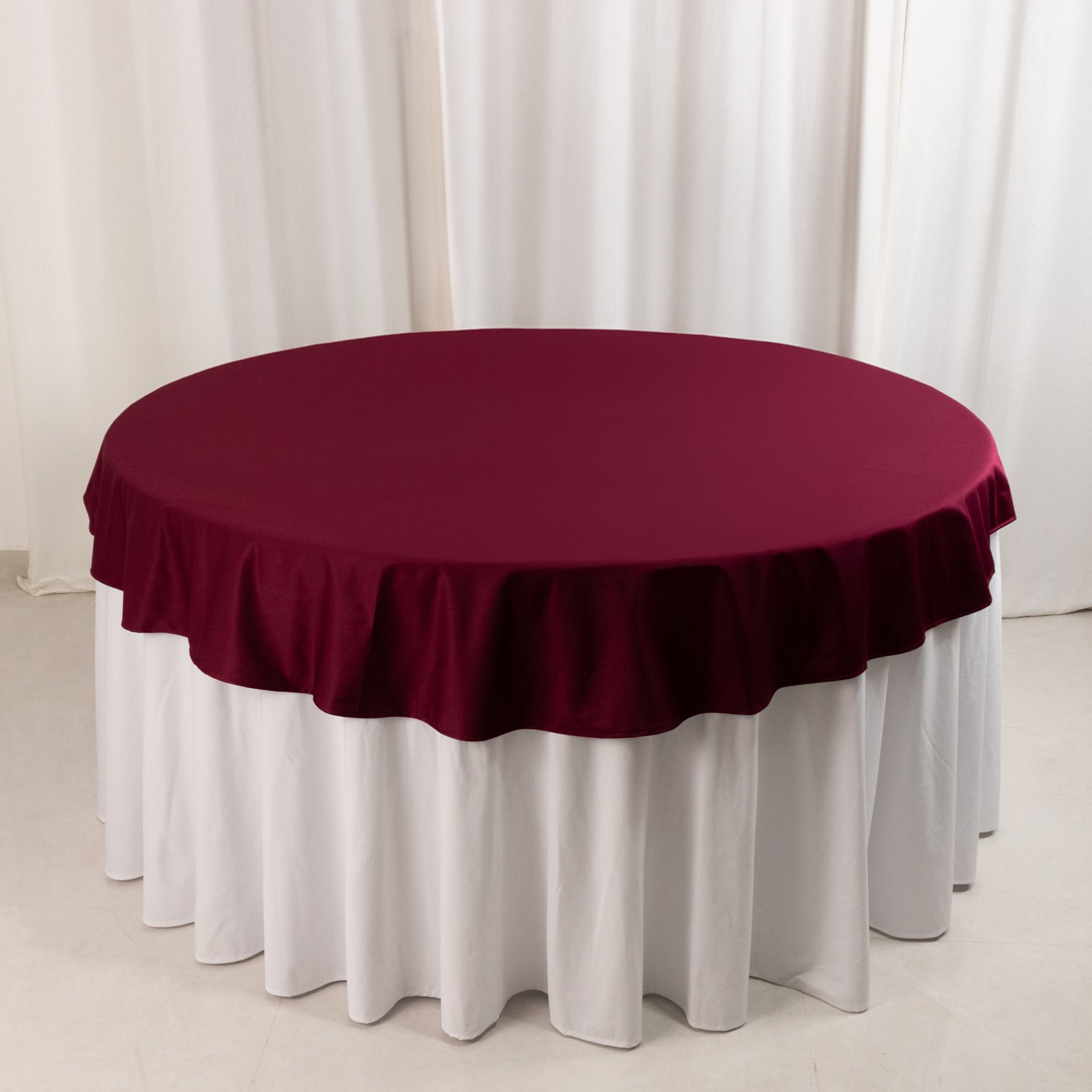 Premium Scuba Round 70 Tablecloth Burgundy - Wrinkle Free & Stain Resistant Table Cover