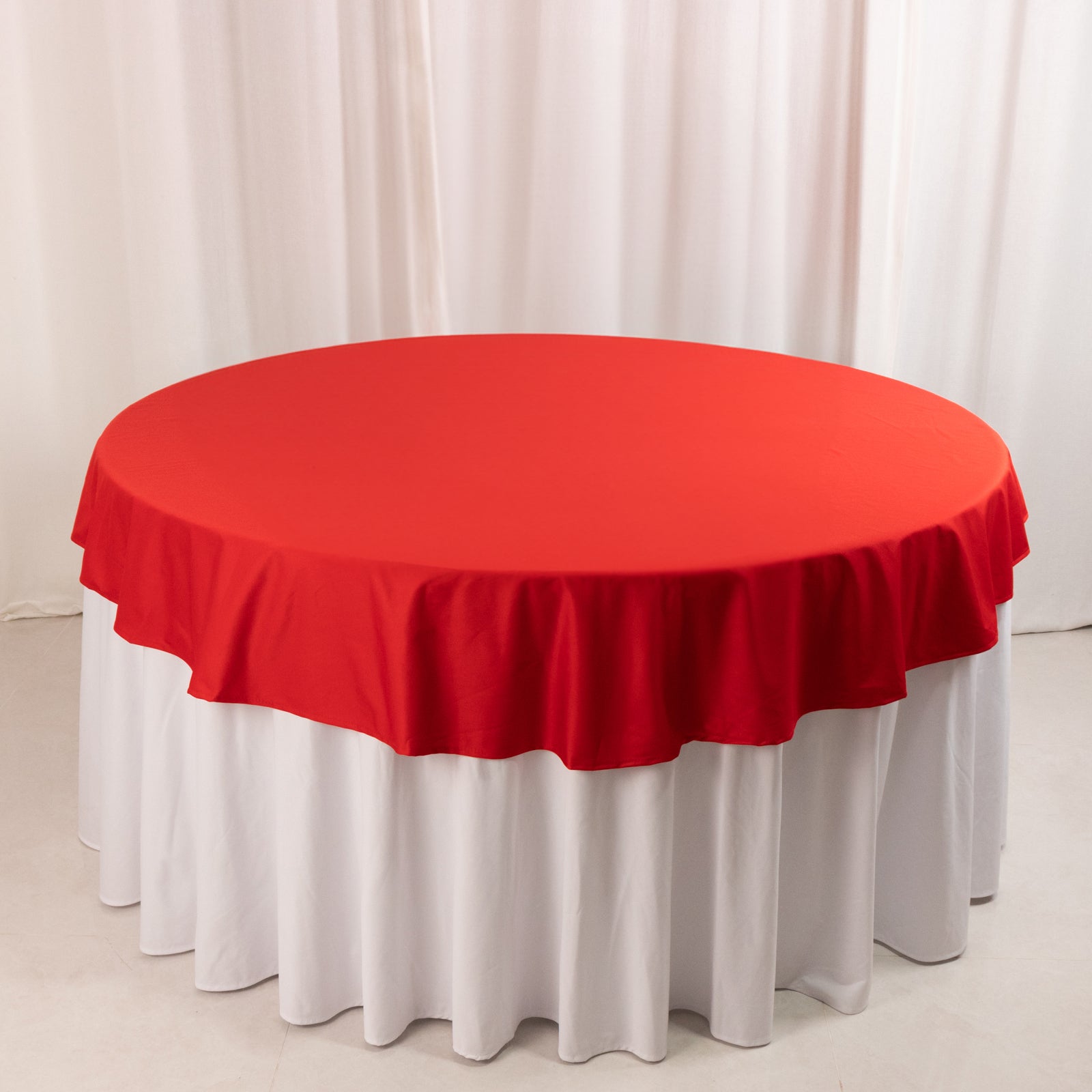 Premium Scuba Round 70 Tablecloth Red - Wrinkle Free & Stain Resistant Table Cover