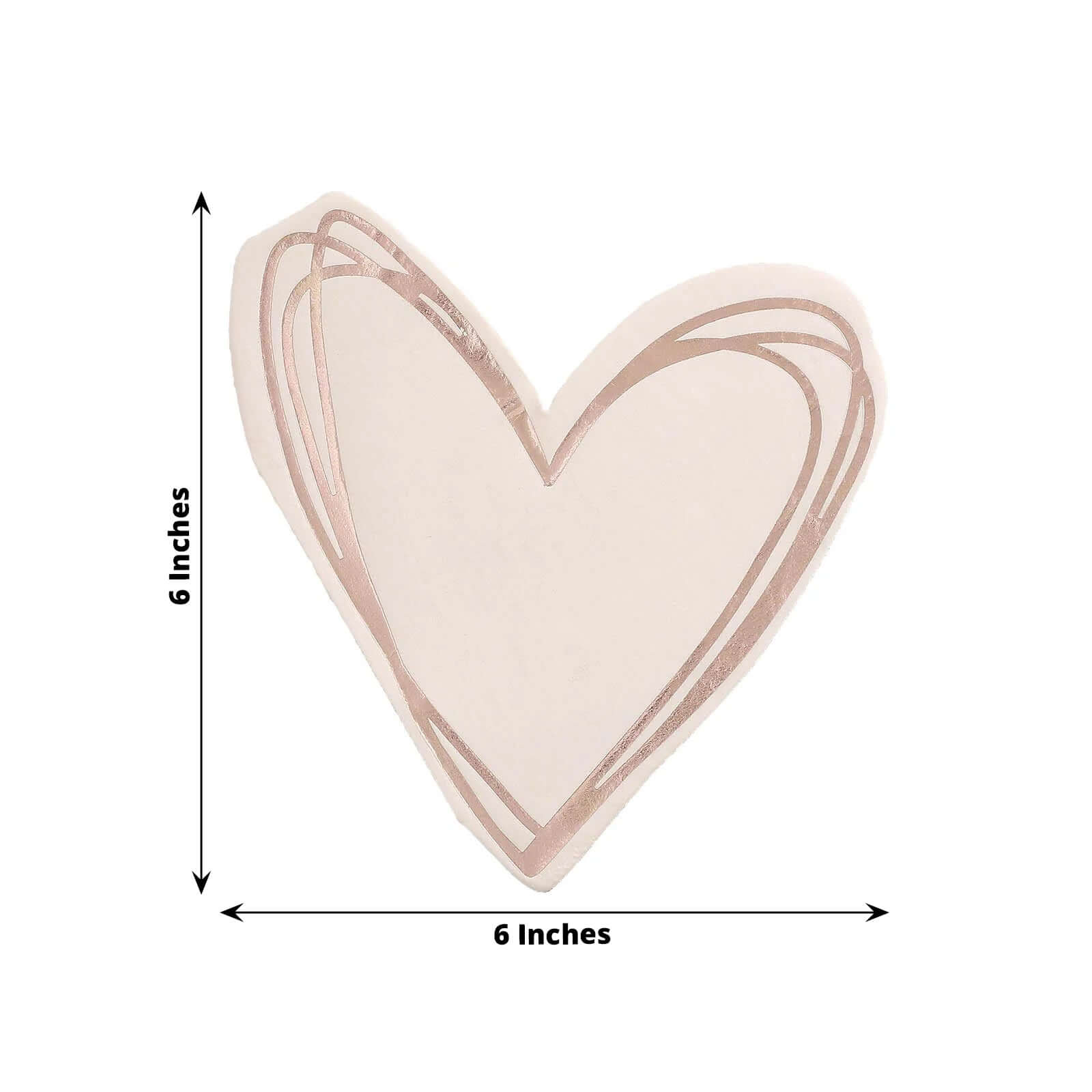 20-Pack Paper Cocktail Napkins with Heart Shape Rose Gold - Stylish Disposable Napkins for Events