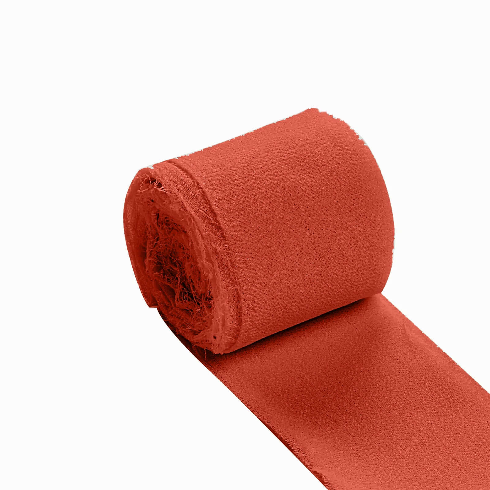 2 Pack 6yds Terracotta (Rust) Silk-Like Chiffon Ribbon Roll, DIY Wedding Bouquet Linen Wrap