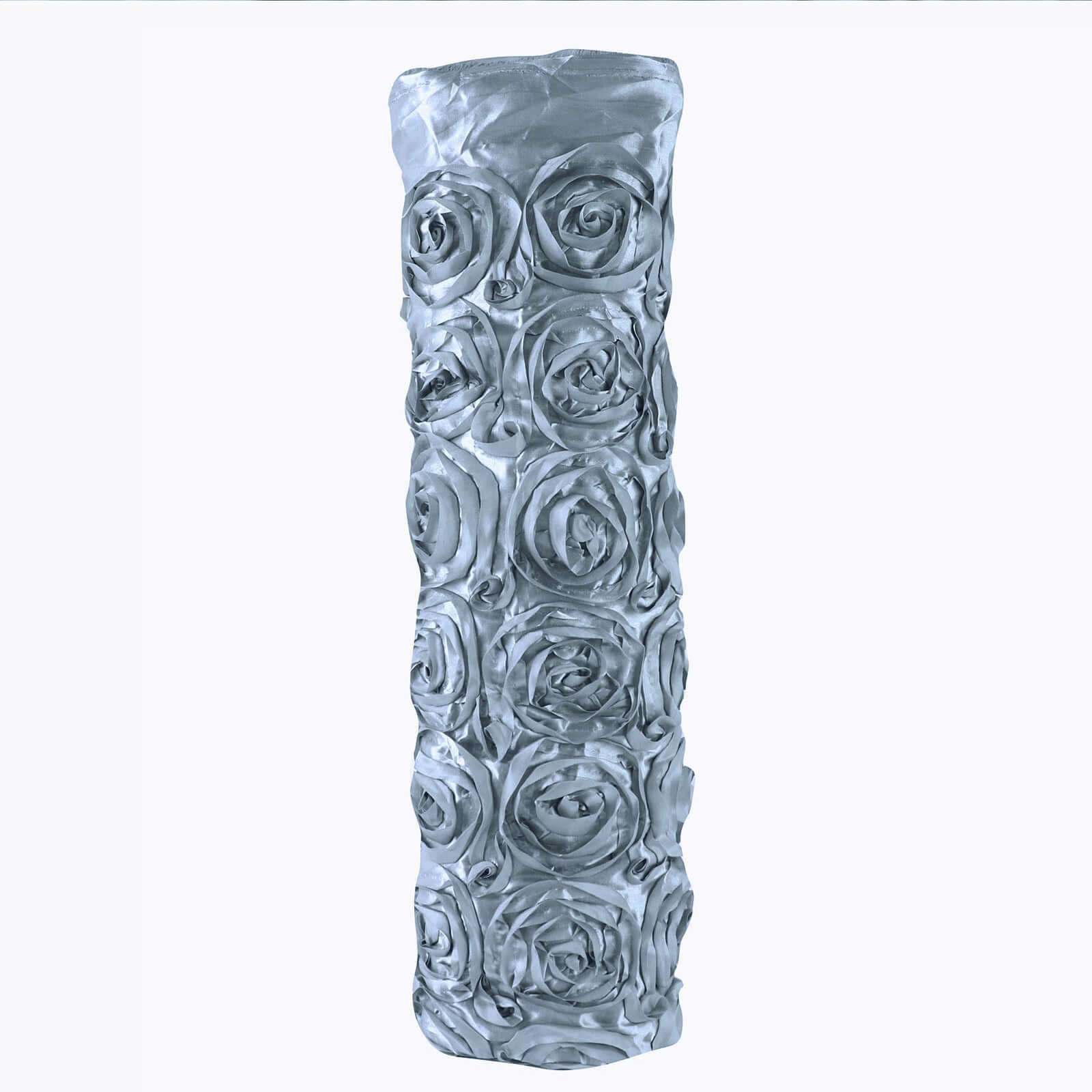 54x4yd Dusty Blue Satin Rosette Fabric By The Bolt, DIY Craft Fabric Roll