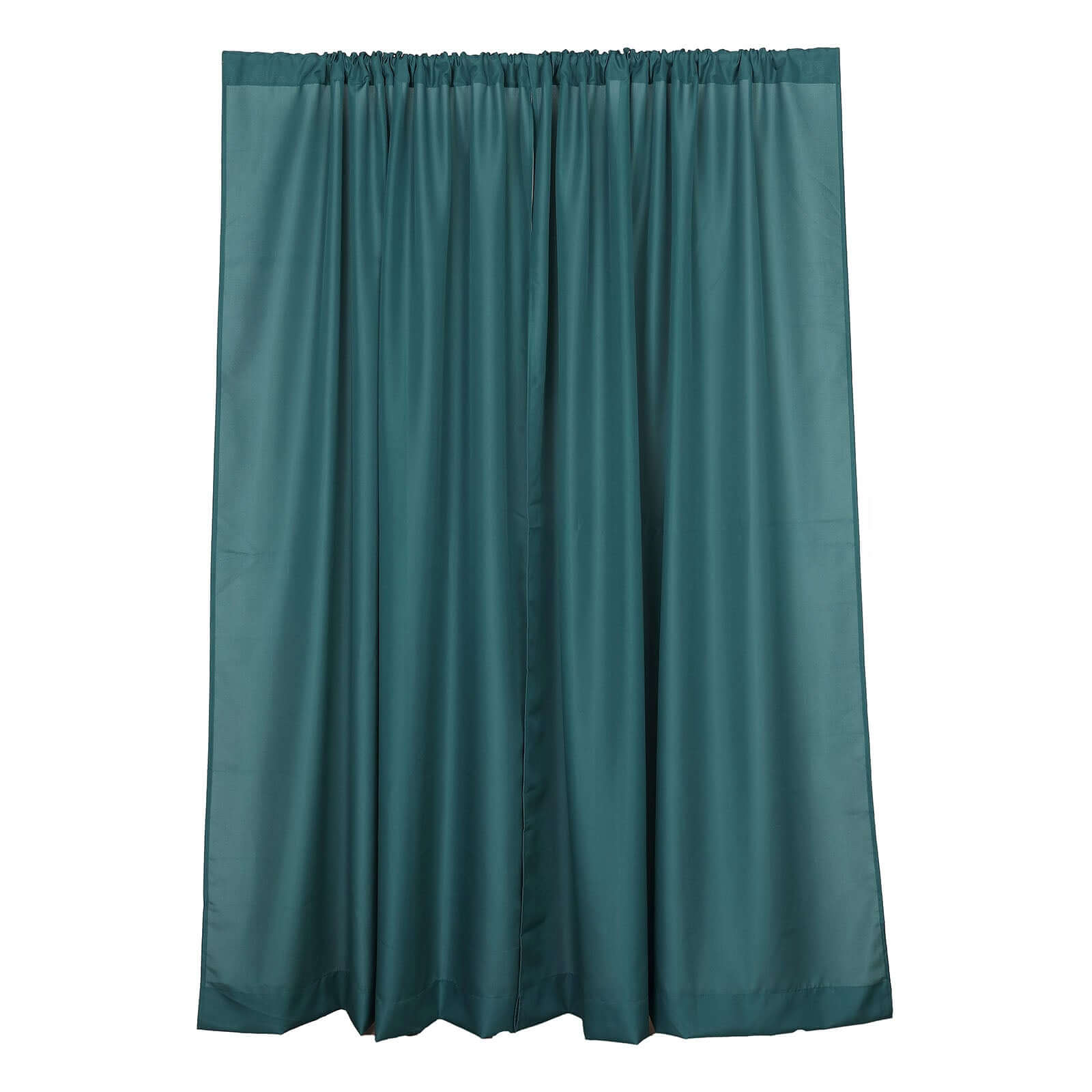 2 Pack Peacock Teal Polyester Event Curtain Drapes, 10ftx8ft Backdrop Event Panels With Rod Pockets 130 GSM