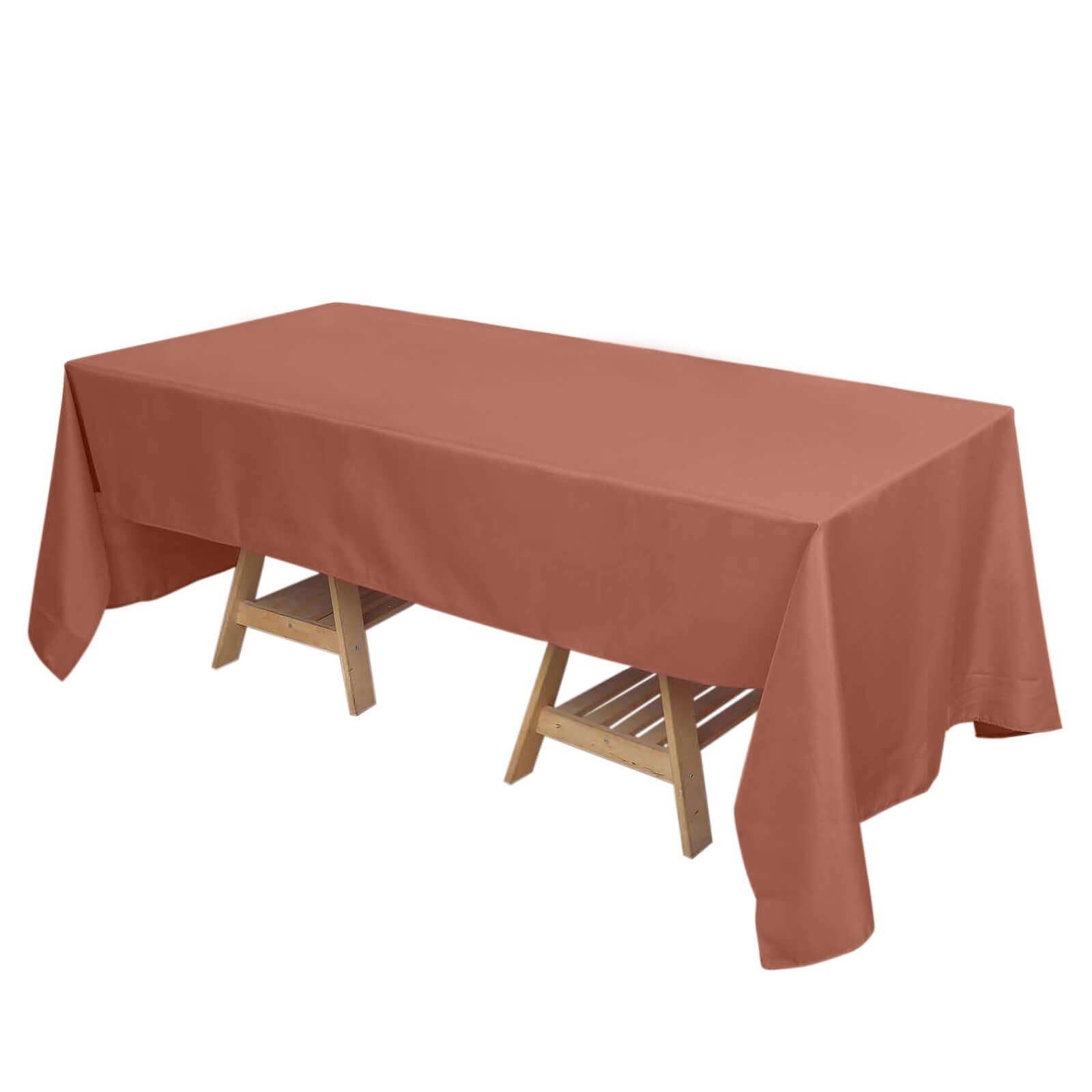 Polyester 72x120 Rectangle Tablecloth Terracotta (Rust) - Durable and Stylish Table Cover