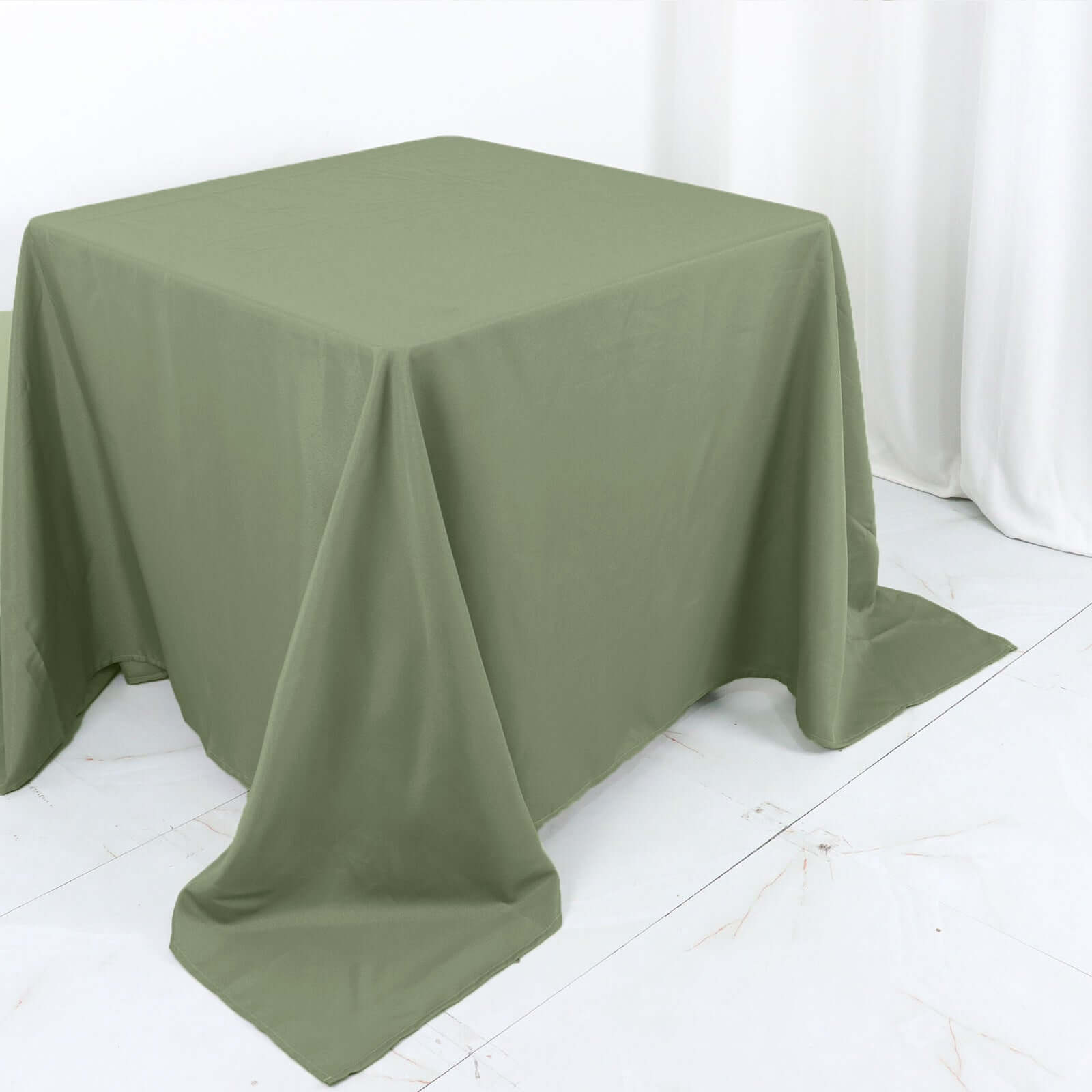 Polyester Square 90x90 Tablecloth Dusty Sage Green - Wrinkle-Resistant & Durable Table Cover