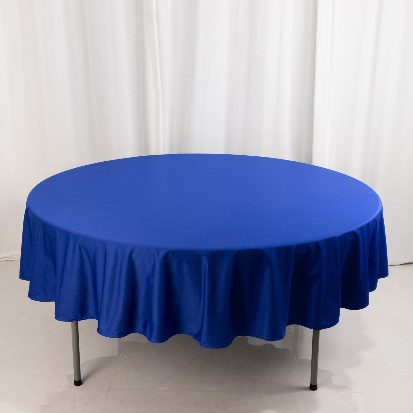 Premium Scuba Round 90 Tablecloth Royal Blue - Wrinkle Free & Stain Resistant Table Cover