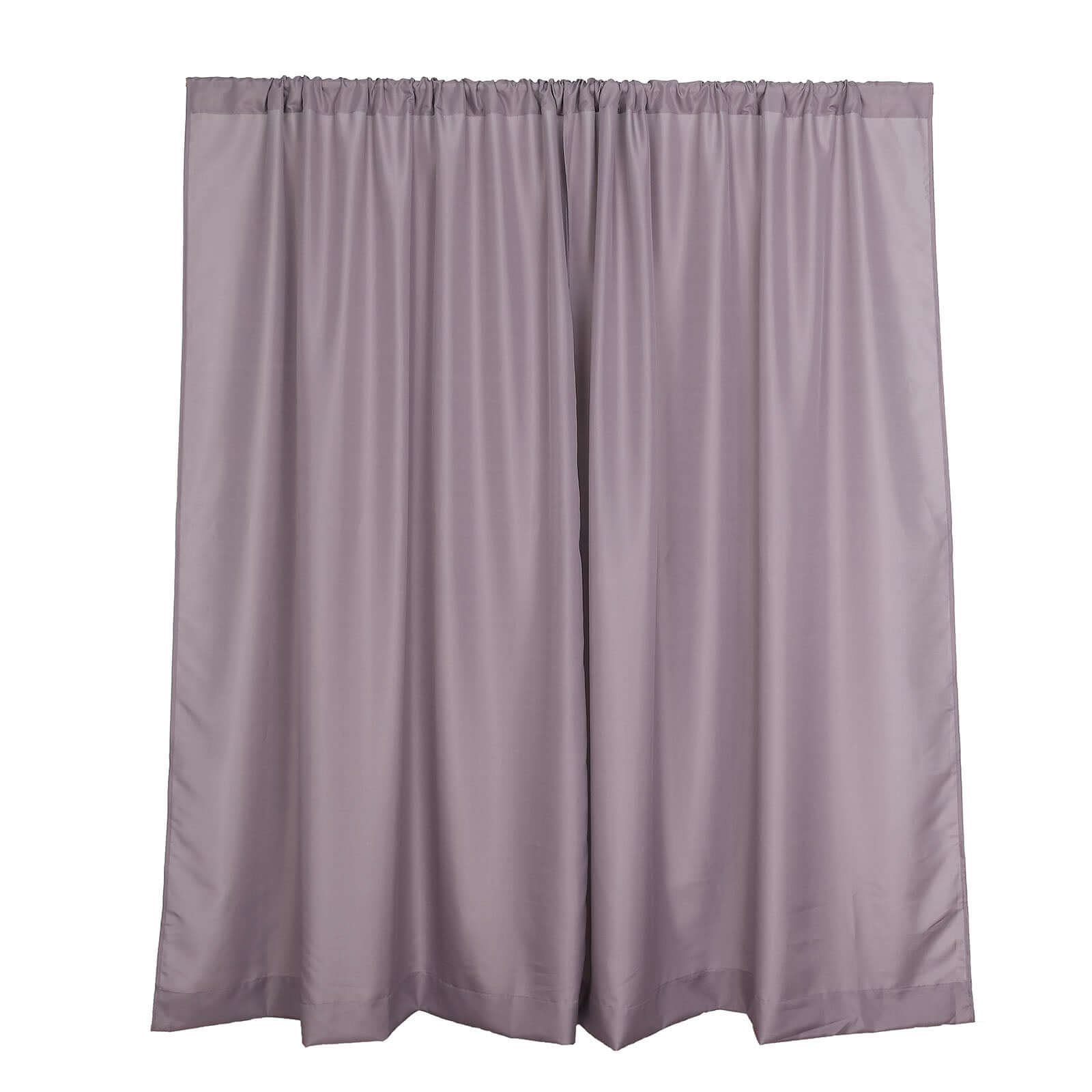 2 Pack Violet Amethyst Polyester Event Curtain Drapes, 10ftx8ft Backdrop Event Panels With Rod Pockets 130 GSM