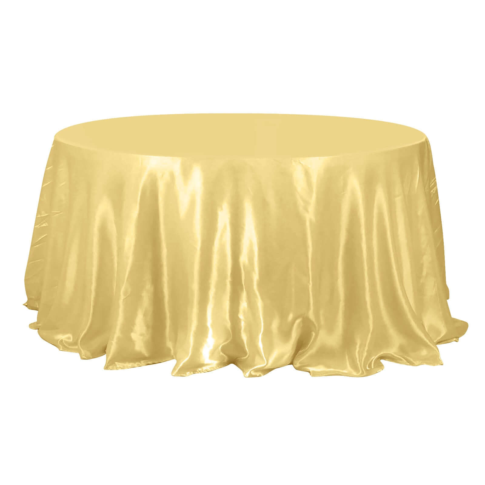 Satin 132 Round Tablecloth Champagne - Stylish Seamless Table Cover