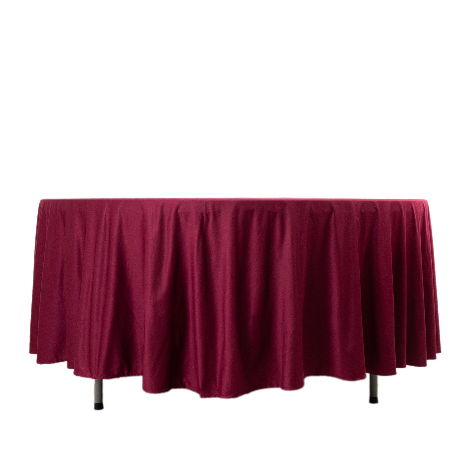 Premium Scuba Round 108 Tablecloth Burgundy - Wrinkle Free & Stain Resistant Table Cover