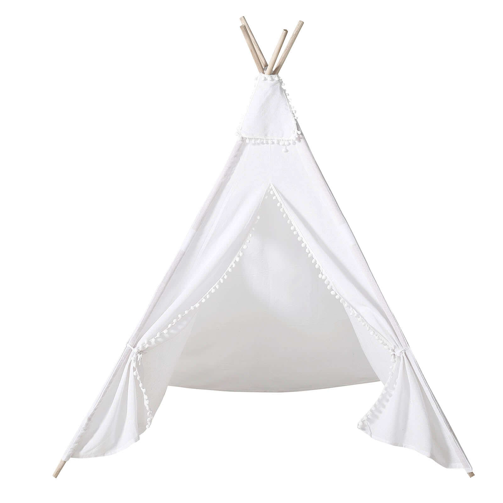 5ft Kids Linen Teepee Play Tent, Toddler Indoor Outdoor Playhouse With Window