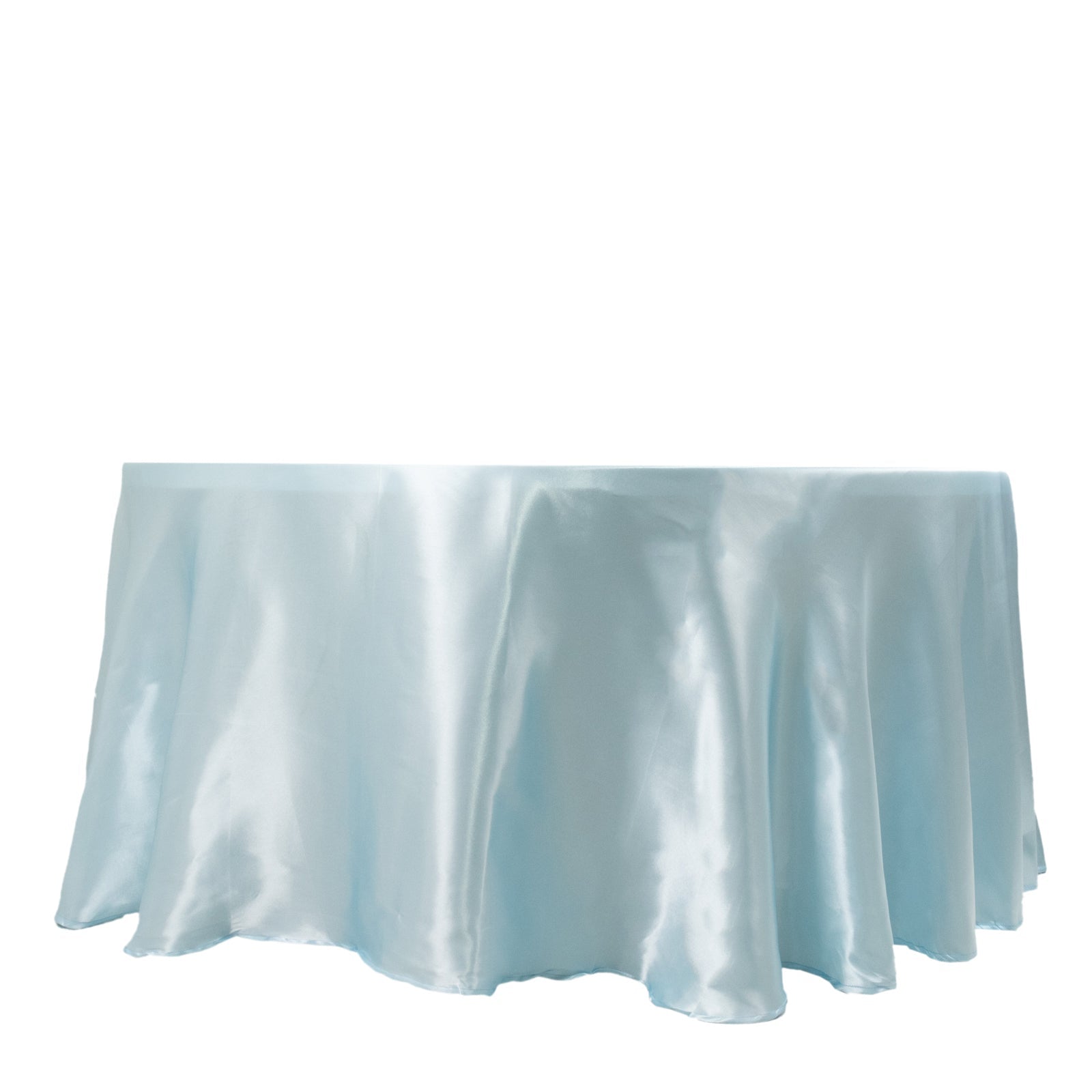 Satin 120 Round Tablecloth Light Blue - Stylish Seamless Table Cover