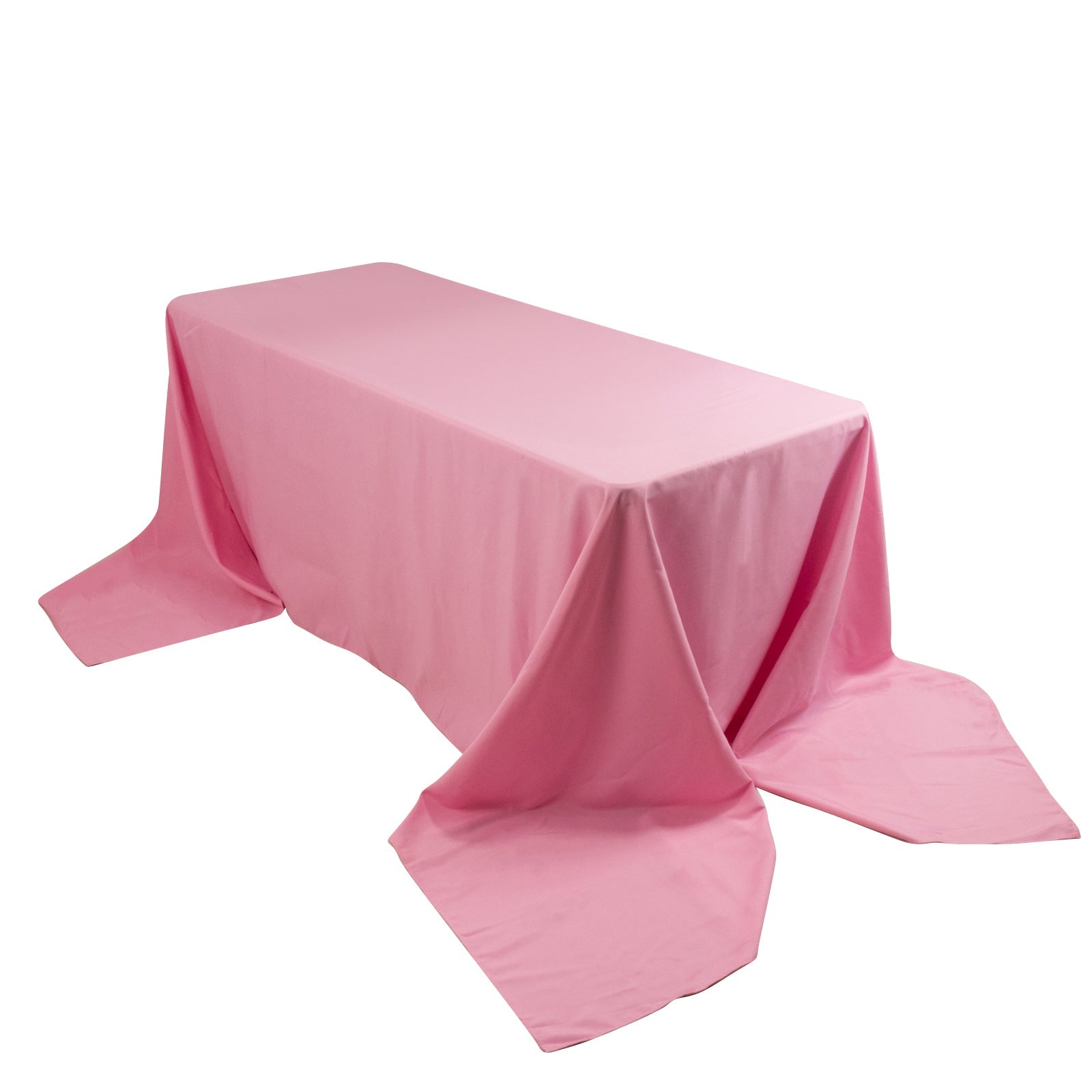 Premium Polyester 90x156 Rectangle Tablecloth Pink - Seamless 220GSM Stain-Resistant Table Cover