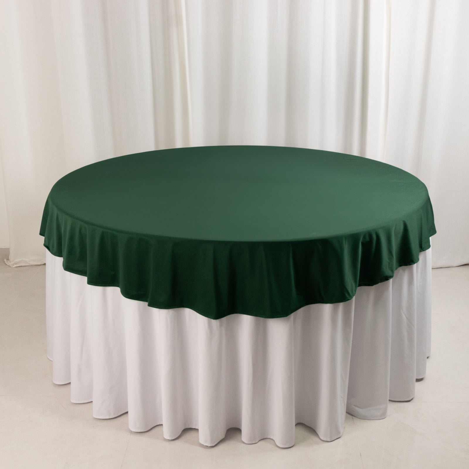 Premium Scuba Round 70 Tablecloth Hunter Emerald Green - Wrinkle Free & Stain Resistant Table Cover