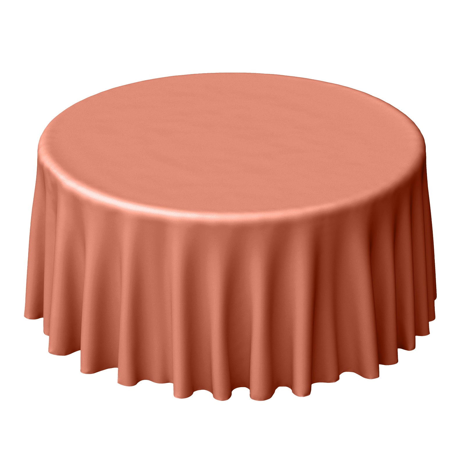 Polyester 120 Round Tablecloth Terracotta (Rust) - Seamless Wrinkle-Resistant Table Cover