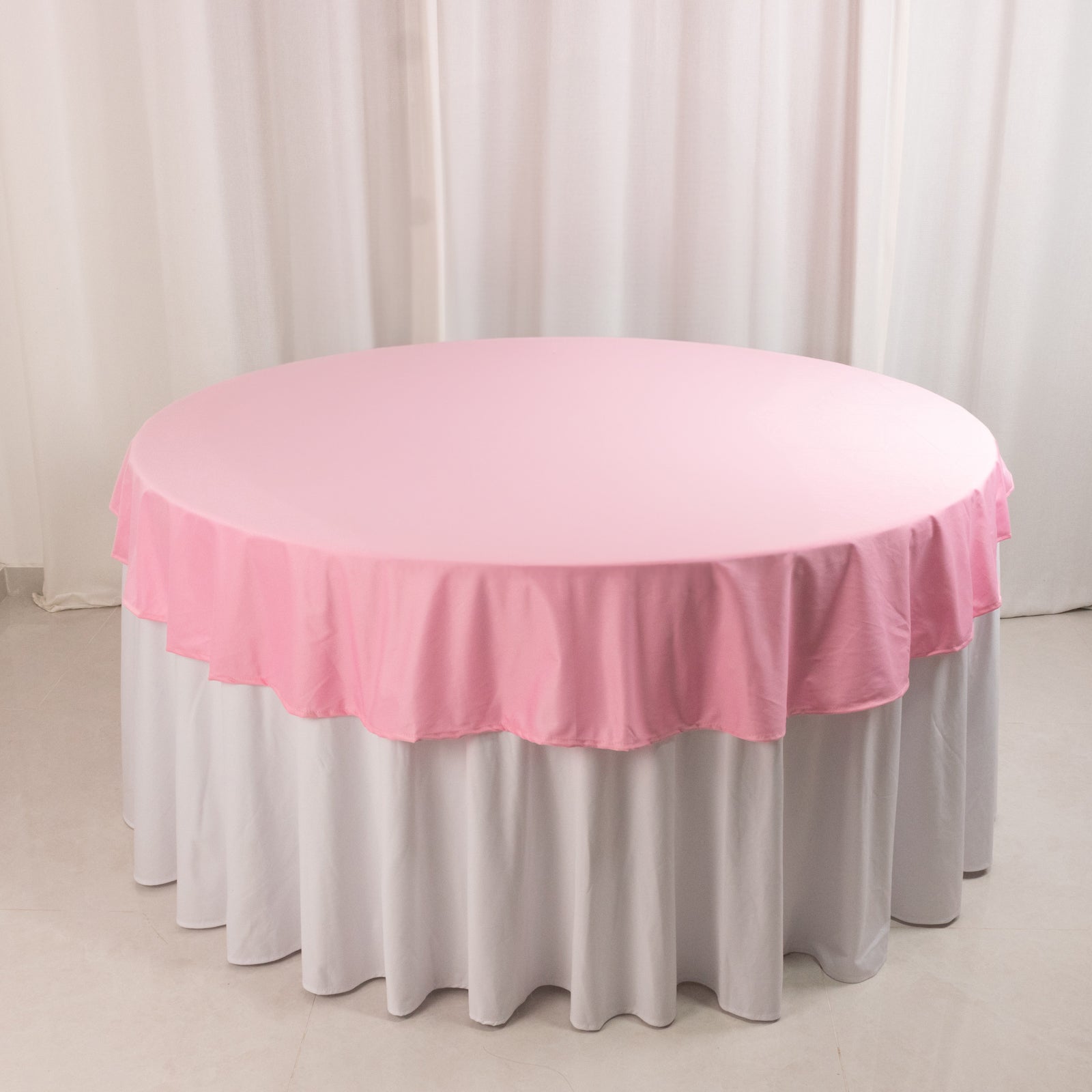 Premium Scuba Round 70 Tablecloth Pink - Wrinkle Free & Stain Resistant Table Cover