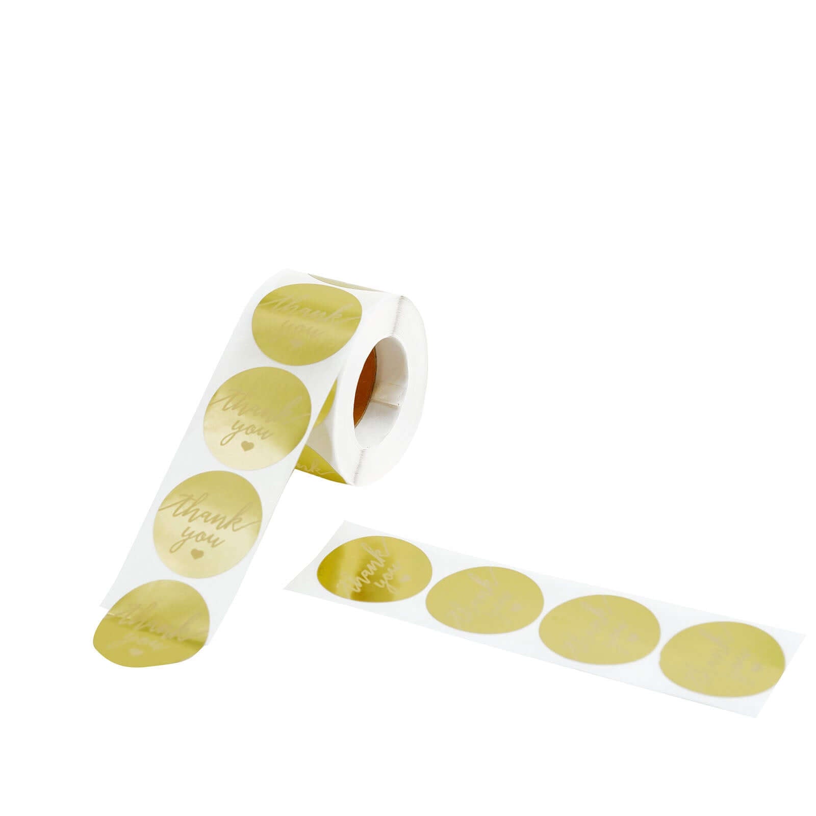 500Pcs 1.5 Thank You Gold With White Text Sticker Rolls, Labels and Seals For DIY Envelope - Round