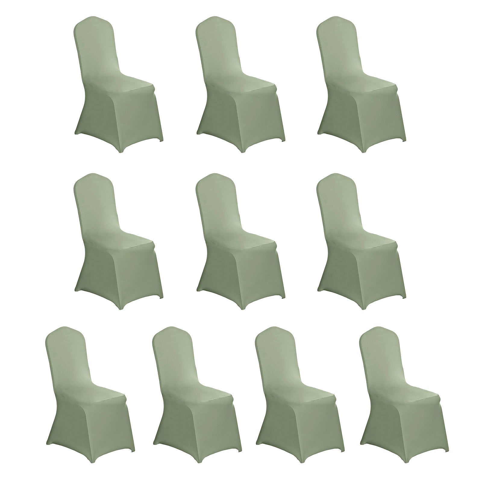 10 Pack Spandex Chair Covers for Banquet Chairs Dusty Sage Green - Durable Reusable Stretch Slip-On Covers