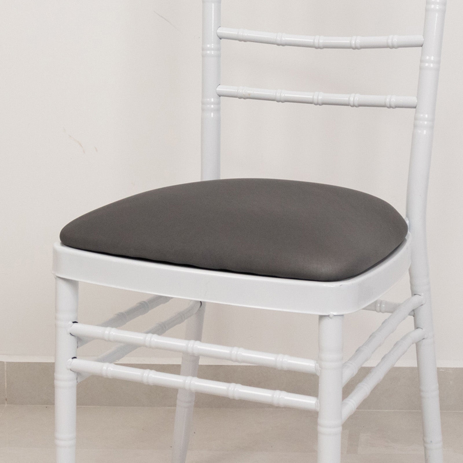 5 Pack Spandex Seat Pad Slipcovers for Chiavari Chairs Charcoal Gray - Washable Stretch Fitted Design for Dining Chairs