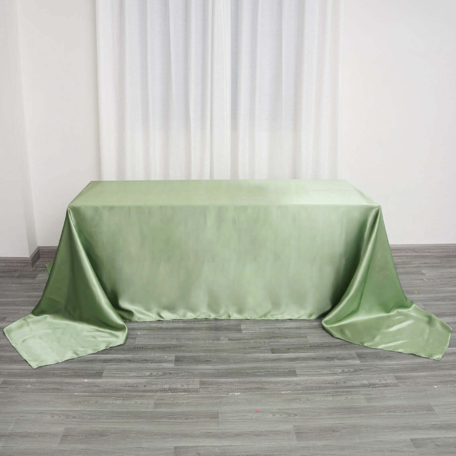 Satin Rectangular 90x156 Tablecloth Sage Green - Seamless Table Cover