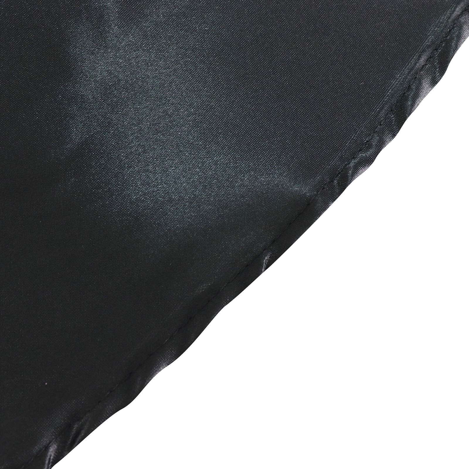 Satin 132 Round Tablecloth Black - Stylish Seamless Table Cover for Weddings & Events