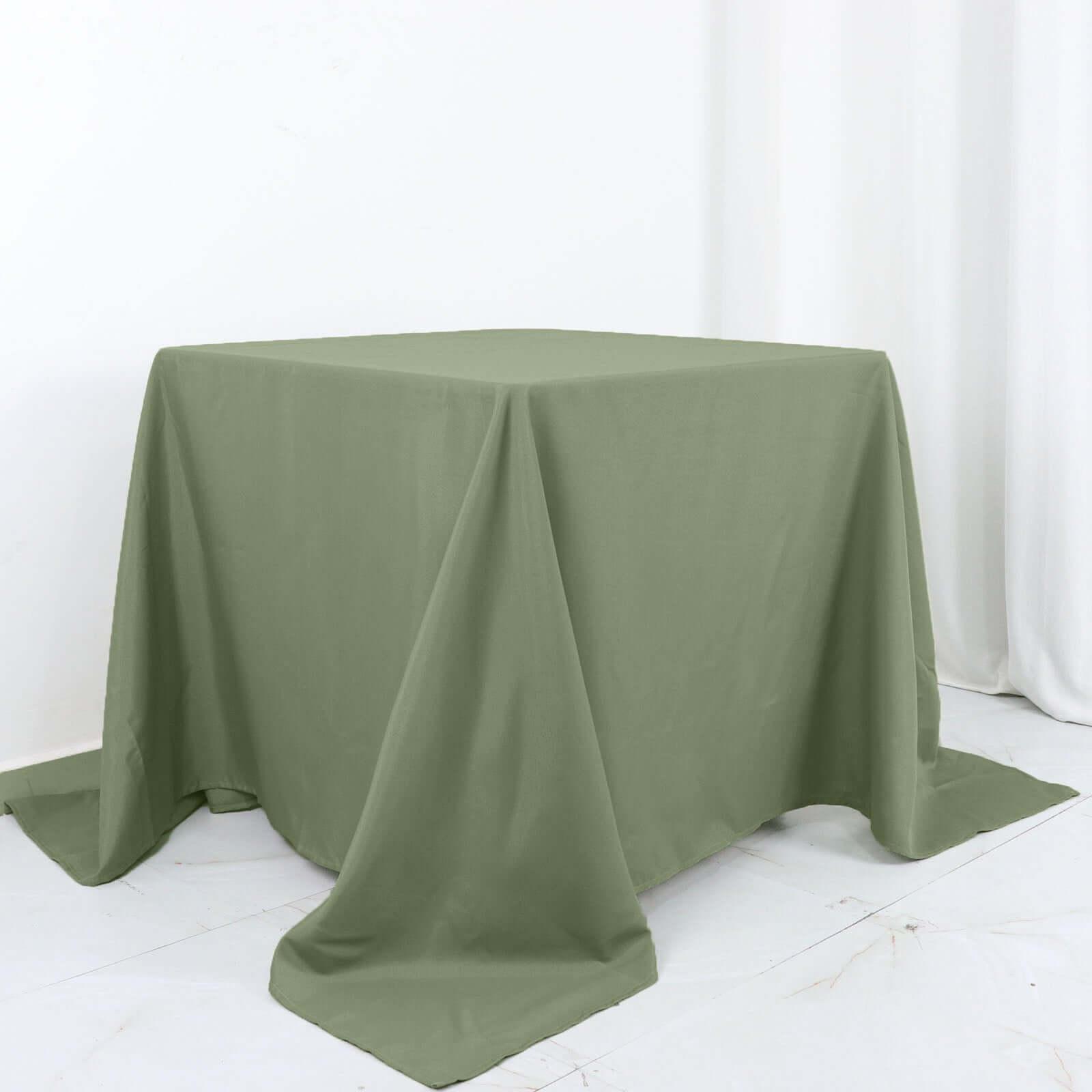 Polyester Square 90x90 Tablecloth Dusty Sage Green - Wrinkle-Resistant & Durable Table Cover