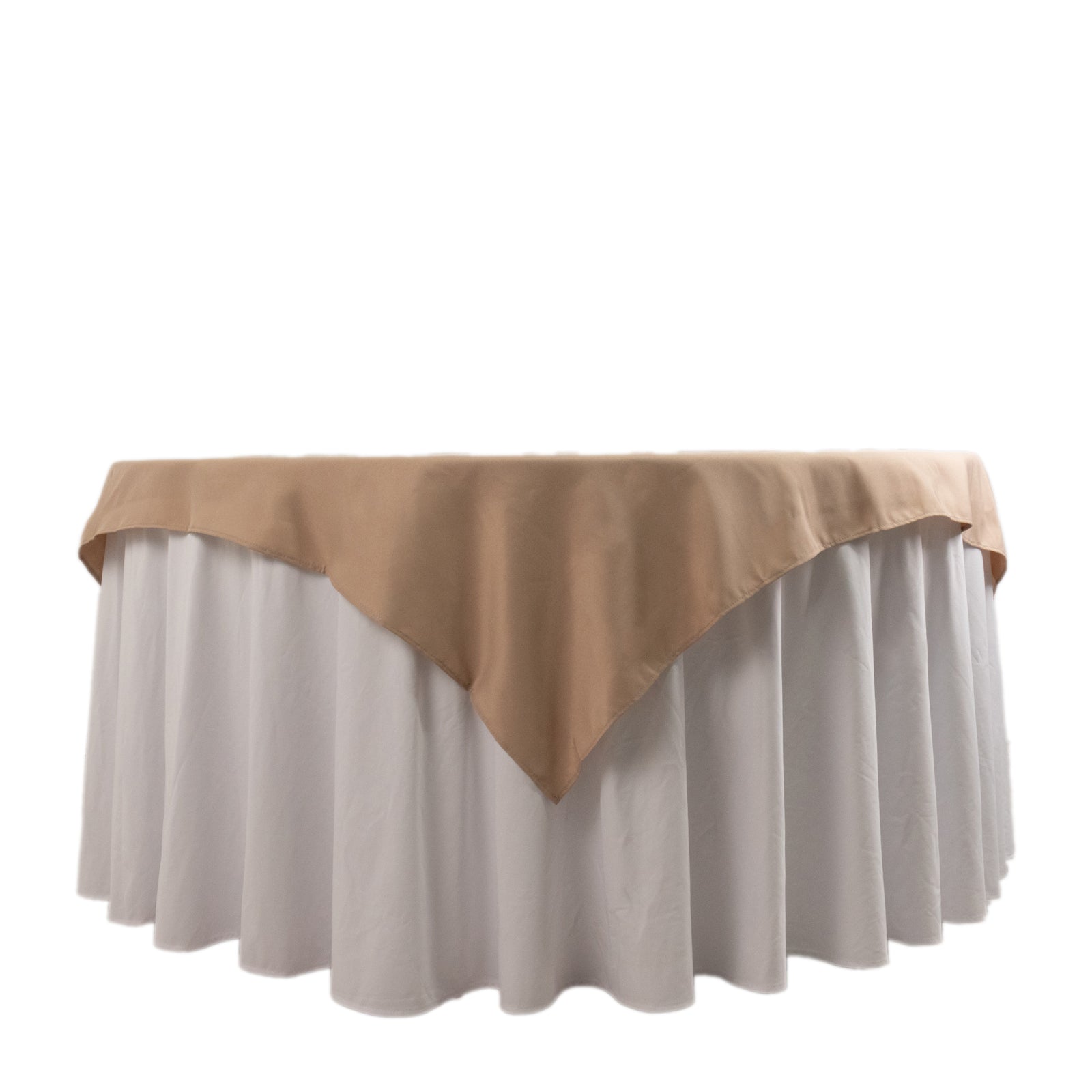 Premium Polyester 54x54 Table Overlay Square Tablecloth Nude - 220GSM Stain and Wrinkle-Resistant Table Topper