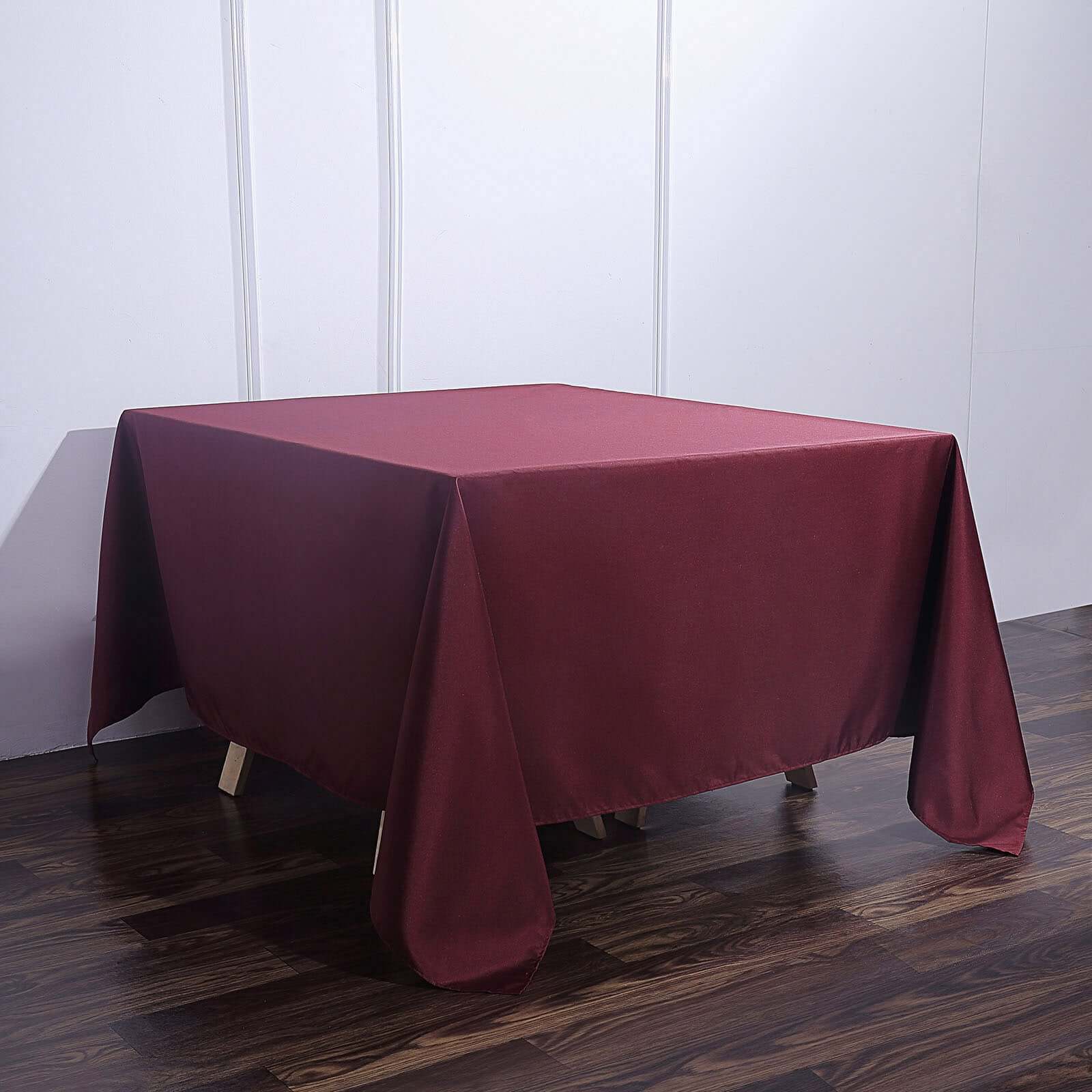 Polyester Square 90x90 Tablecloth Burgundy - Wrinkle-Resistant & Durable Table Cover