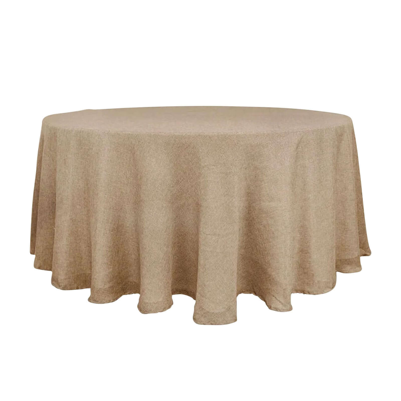 Faux Burlap Jute 120 Round Tablecloth Natural - Rustic Seamless Event Table Linen