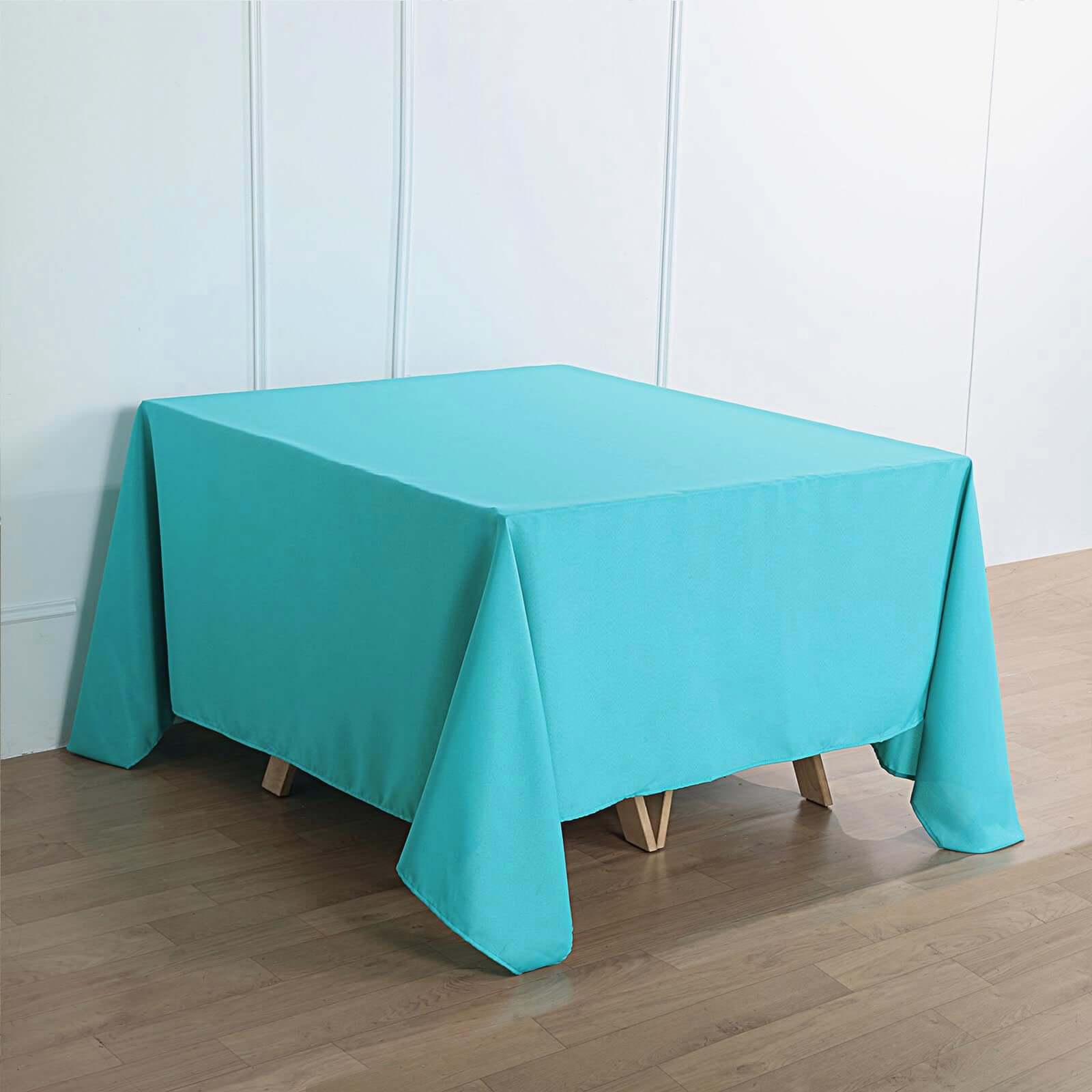 Polyester Square 90x90 Tablecloth Turquoise - Wrinkle-Resistant & Durable Table Cover