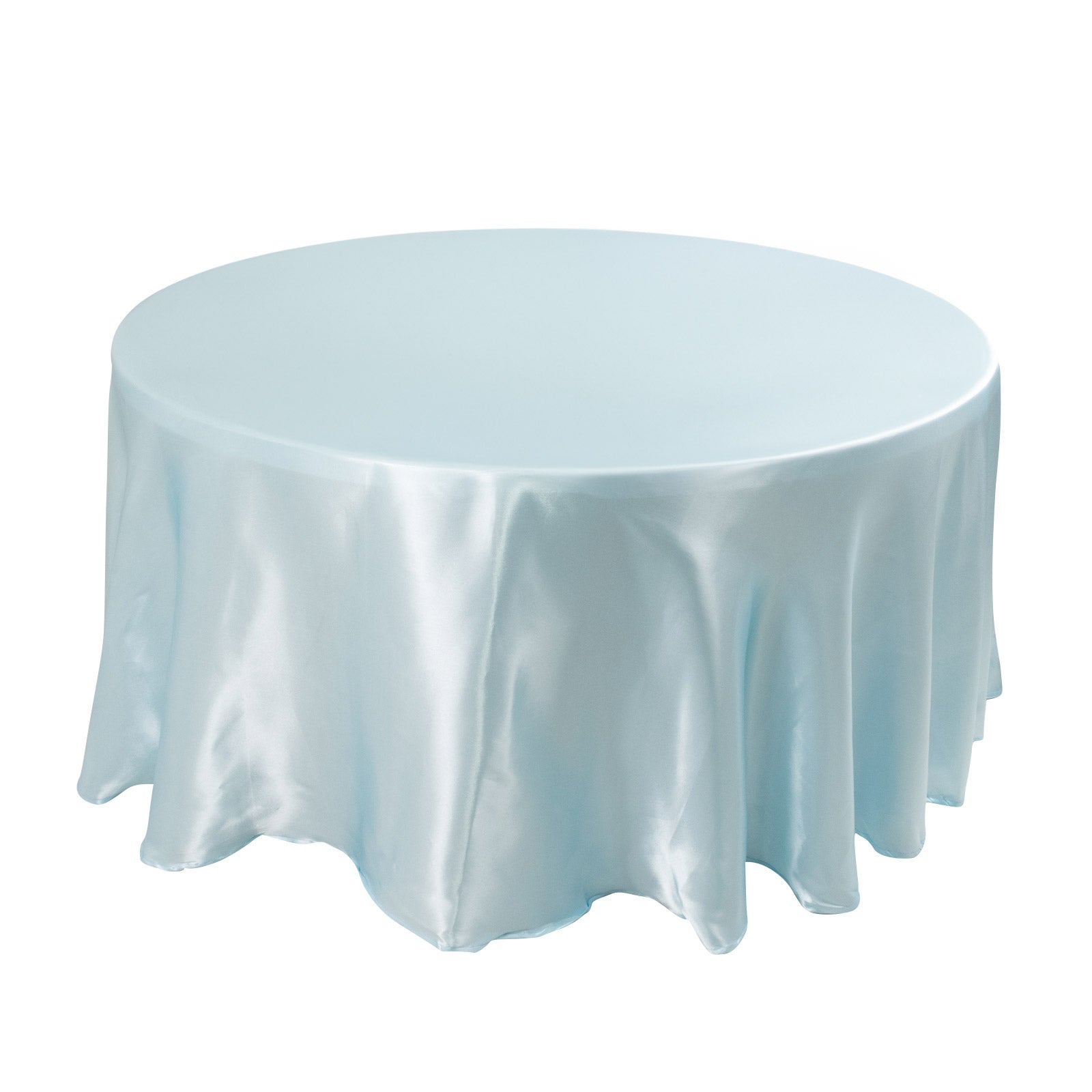 Satin 120 Round Tablecloth Light Blue - Stylish Seamless Table Cover