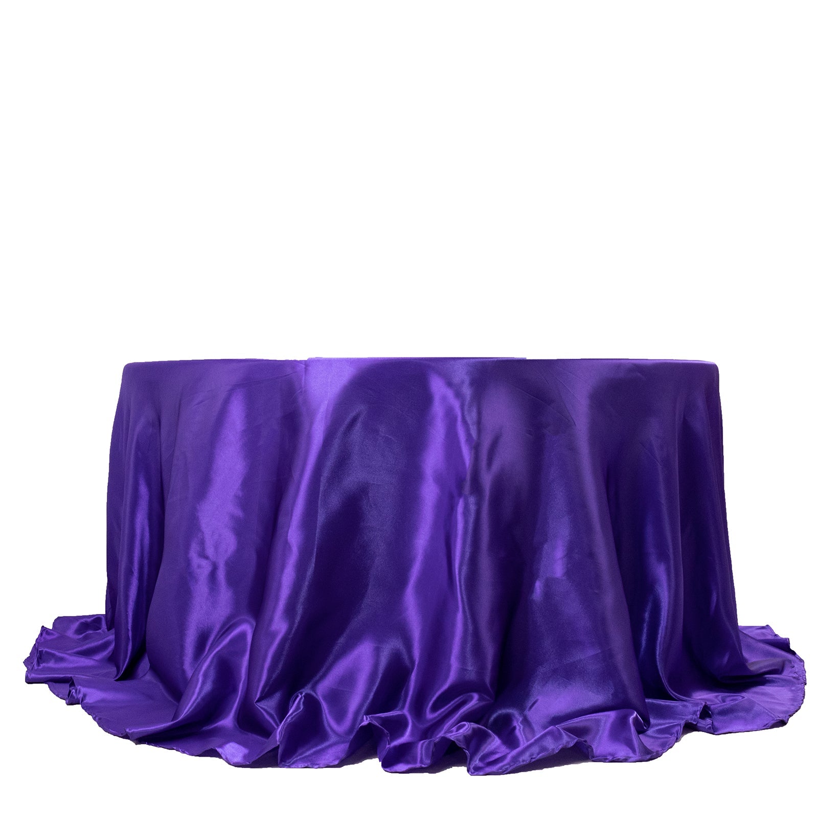 Satin 132 Round Tablecloth Purple - Stylish Seamless Table Cover