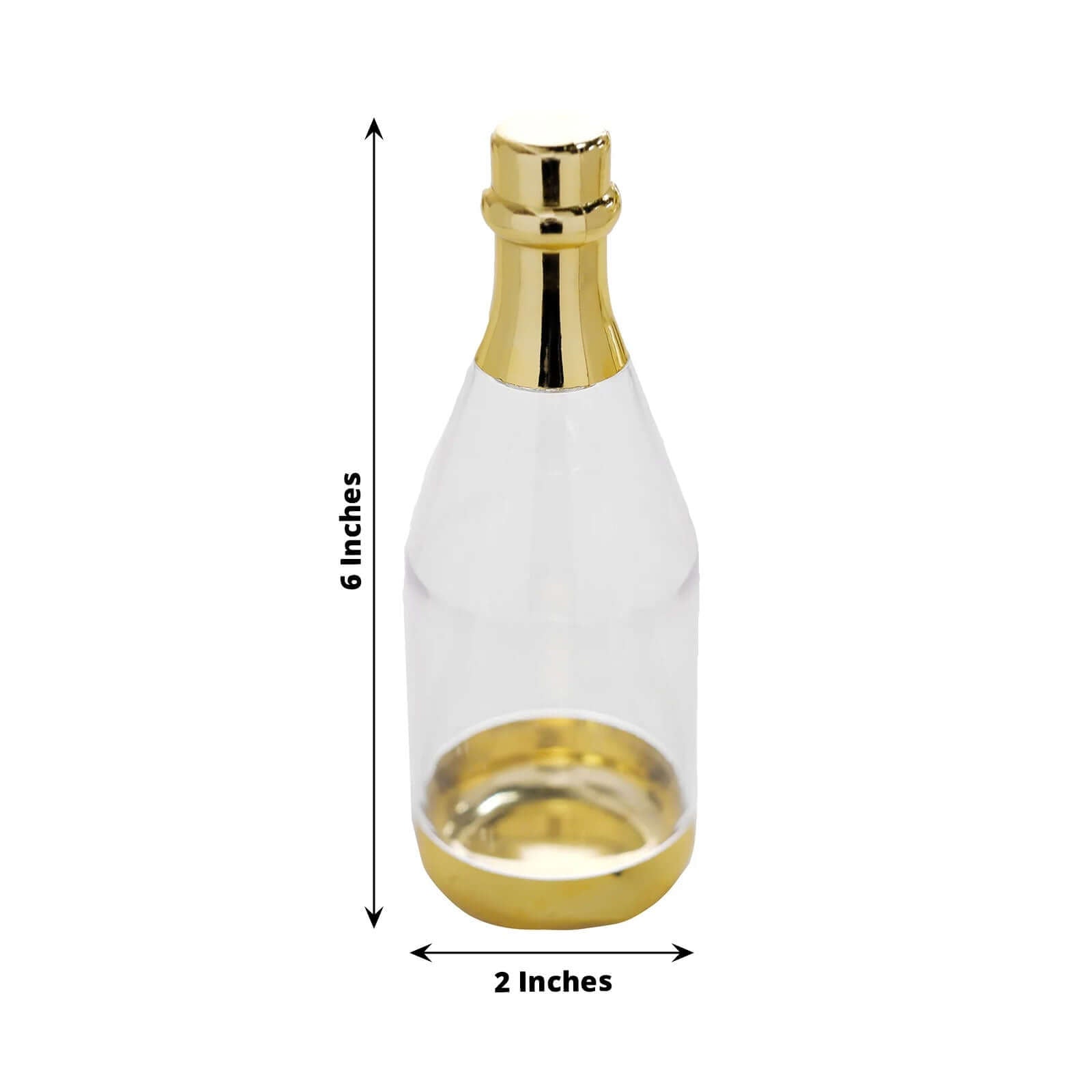 12-Pack Fillable Mini Champagne Bottle Candy Container Clear Gold - Unique Candy Treat Favor Containers 6