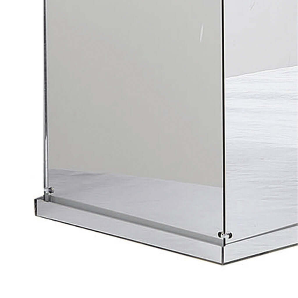 Set of 5 Silver Mirror Finish Acrylic Display Boxes, Pedestal Risers with Interchangeable Lid and Base - 12,16,24,32,40