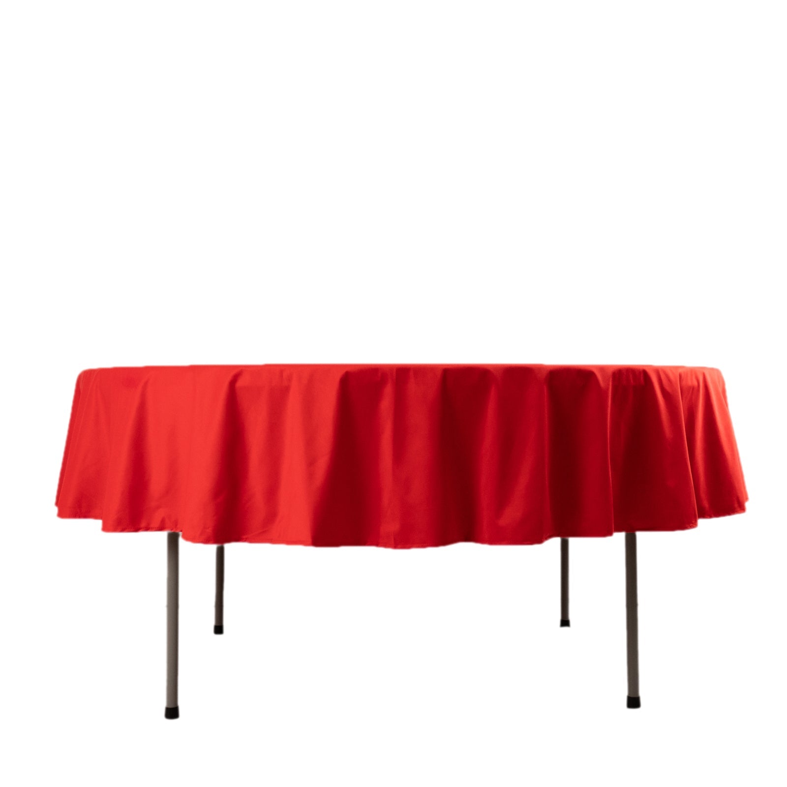 Premium Scuba Round 90 Tablecloth Red - Wrinkle Free & Stain Resistant Table Cover
