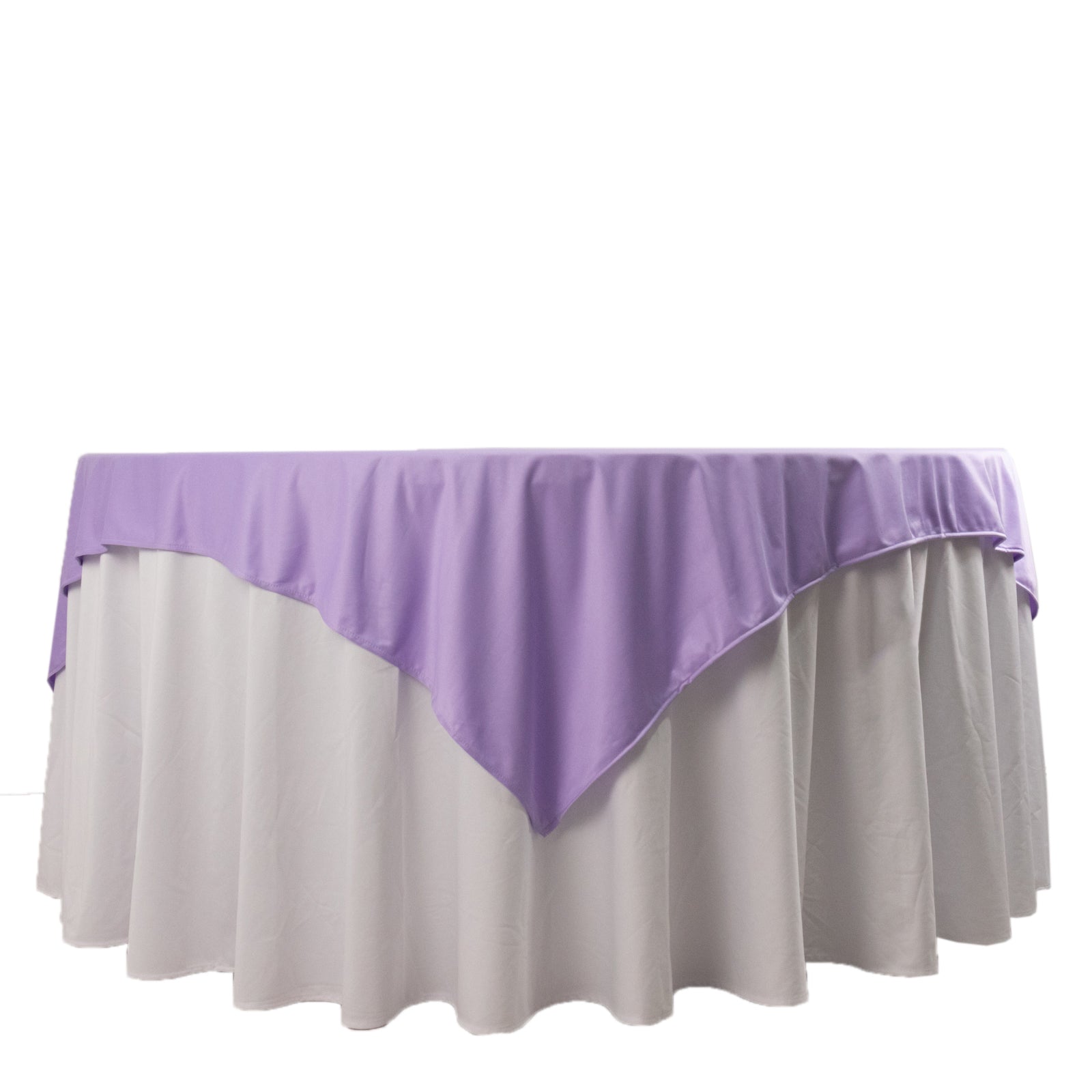 Premium Scuba 70x70 Table Overlay Square Tablecloth Lavender - Wrinkle Free & Stain Resistant Table Cover